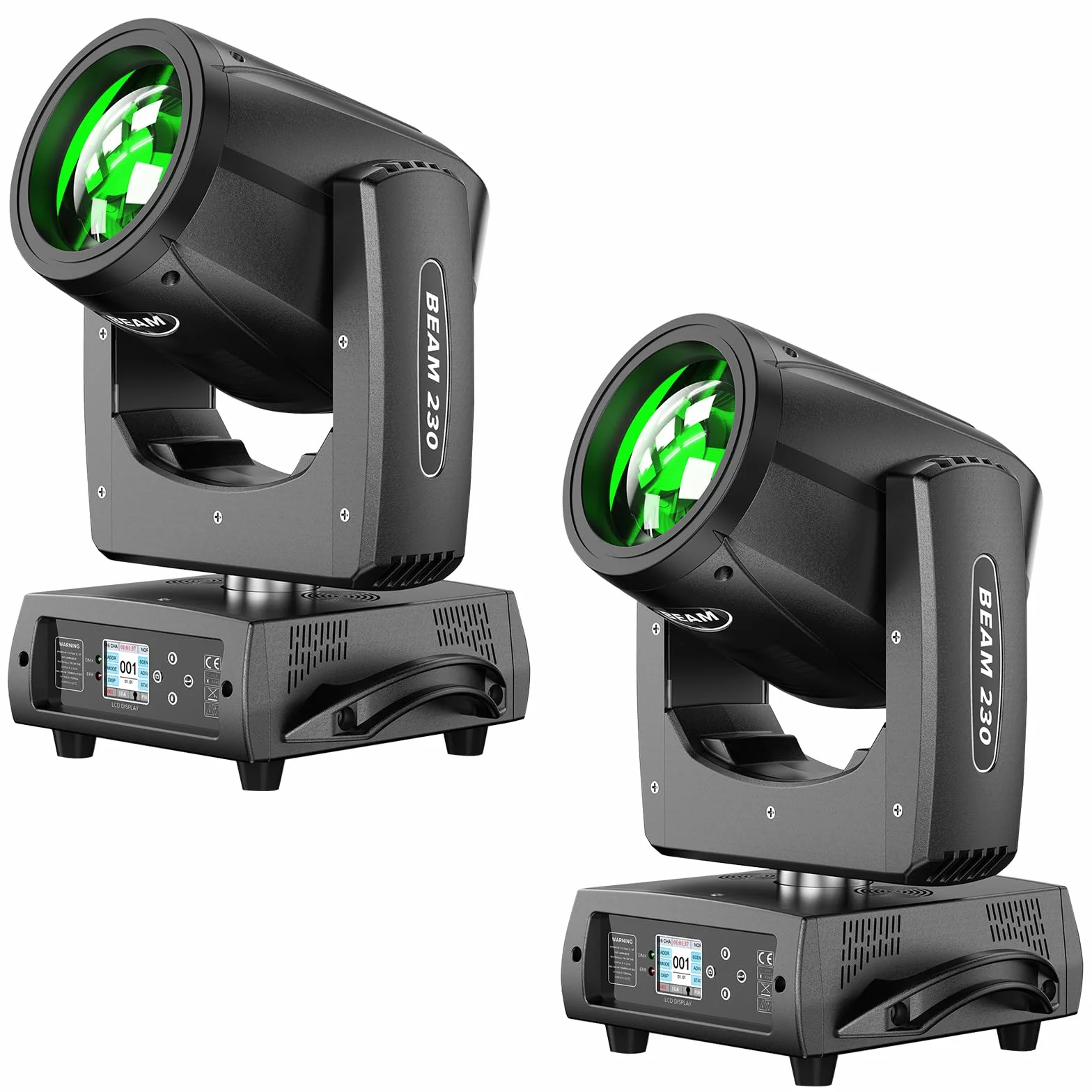 230W LED Moving Head Light, d-MX512 Disco Stage Beam Spot with 24 Prism 4 Control Modes Party Light for Wedding DJ Party Live Band Show (2 Pieces)