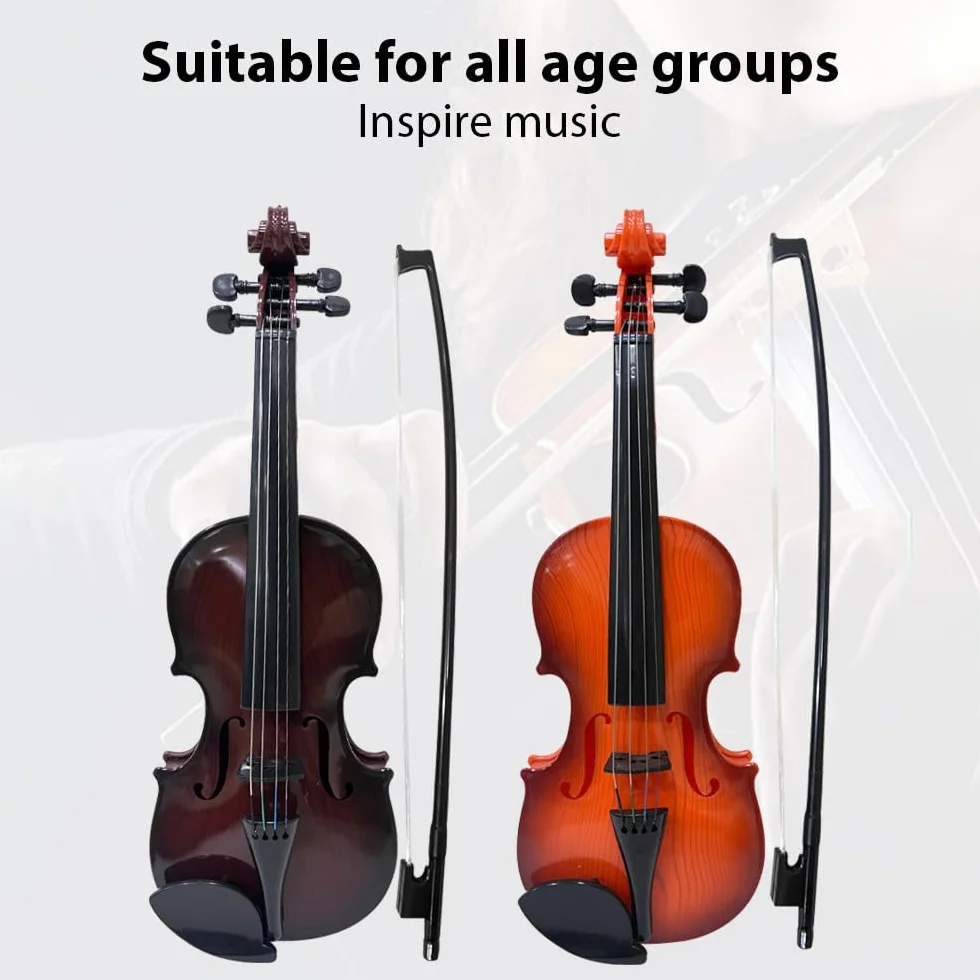 Violín simulado para principiantes, práctica musical, kit de instrumentos musicales, exquisita mano de obra, accesorios de actuación, regalos con cuerdas ajustables