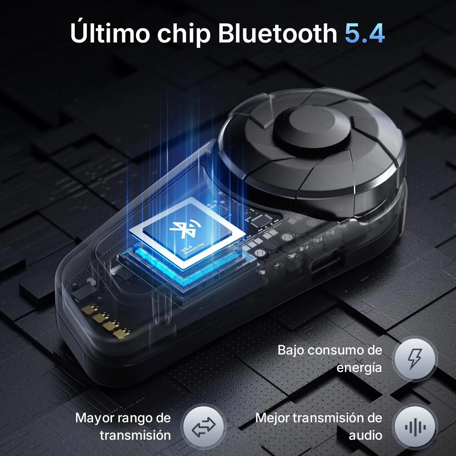 Fodsports FX-S Intercomunicador Moto Bluetooth 5.4, 2 Vías, IP67 Impermeable, 2 Paquete
