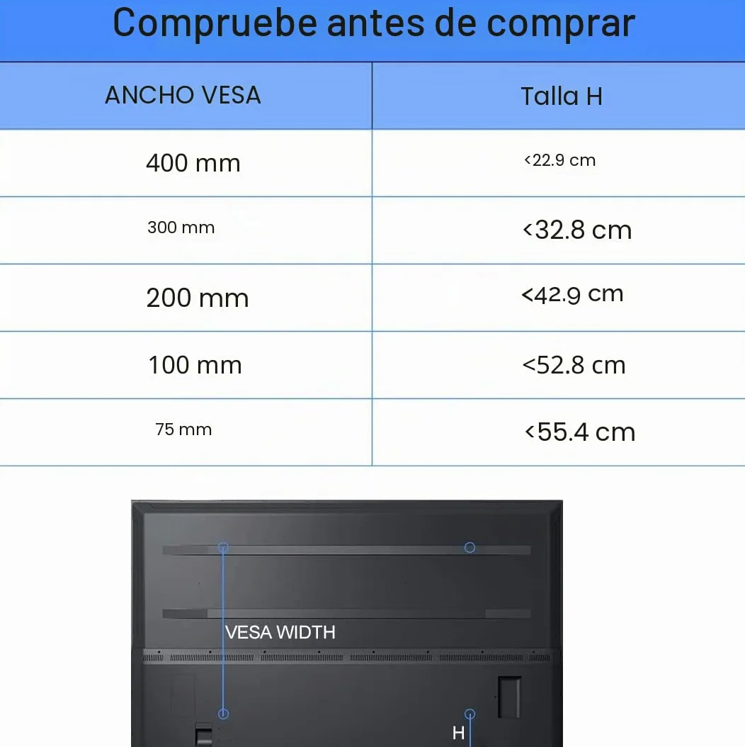 Suptek Soporte de Pie para TV 22-65" Universal Altura Ajustable 50kg VESA 800x400mm LED LCD Curvas