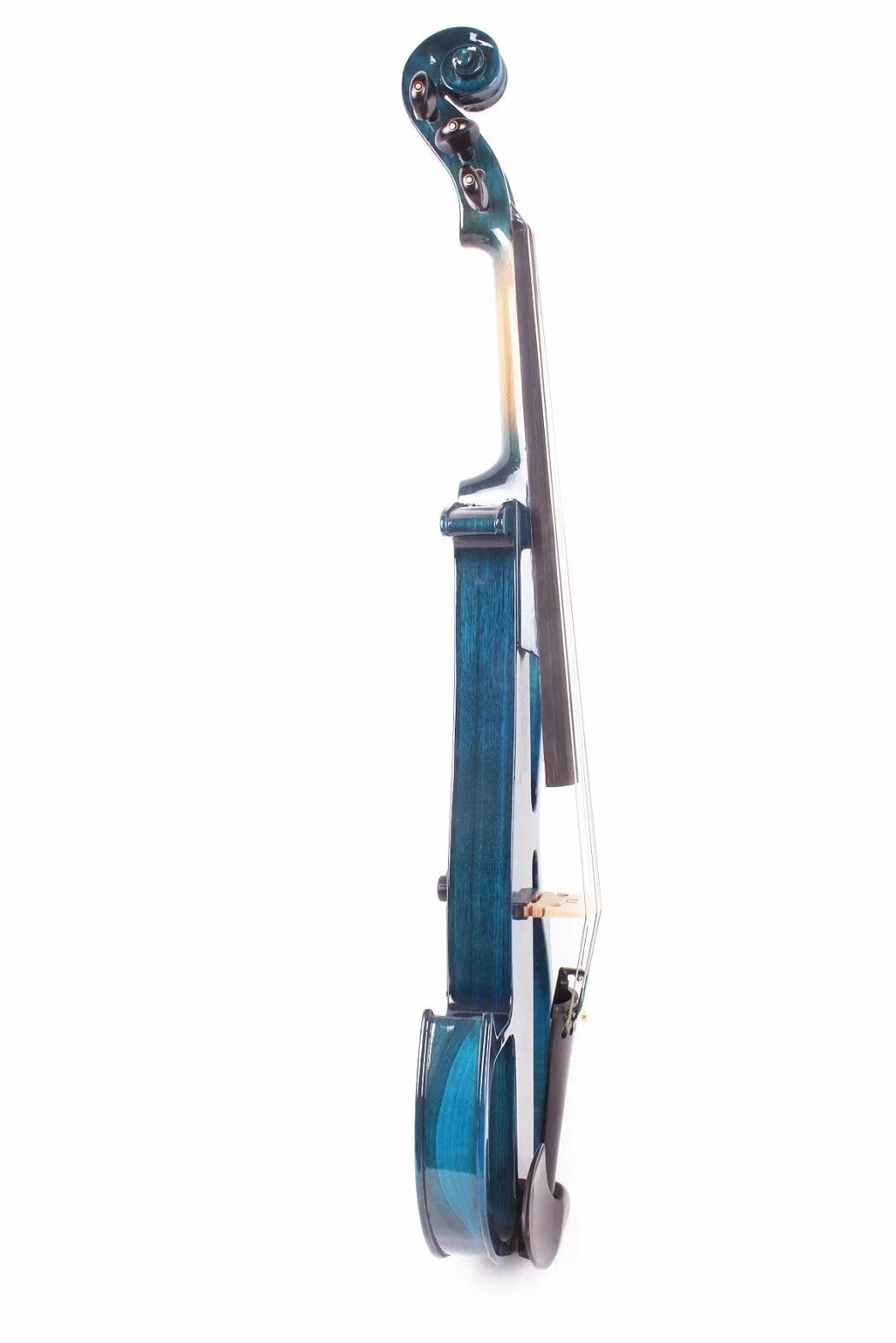 Viola eléctrica de 5 cuerdas de 16 pulgadas de madera maciza con accesorios de ébano, funda de transporte y accesorios incluidos para profesionales, principiantes y estudiantes (azul, 5