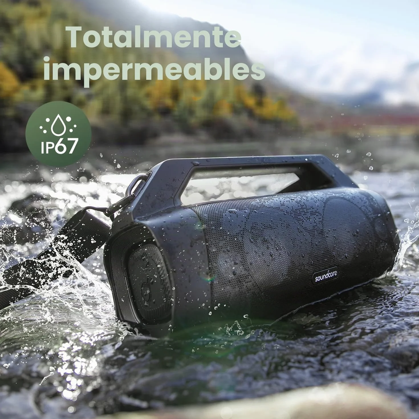 Soundcore Motion Boom Plus Altavoz Bluetooth 80W 20 Horas IP67 Resistente al Agua y Polvo Bluetooth 5.3 Portátil