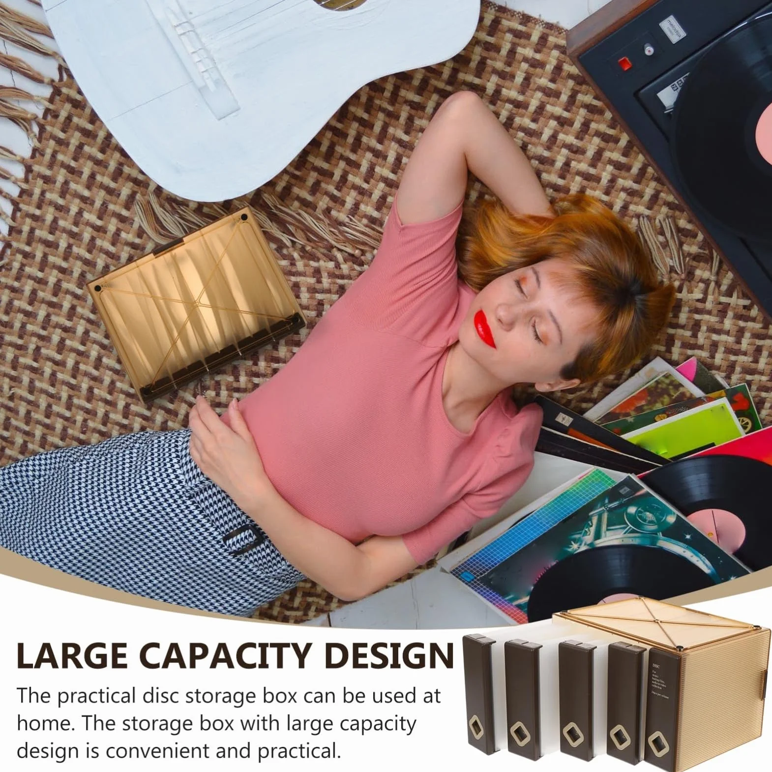 Luxshiny Estuche Adecuado para Almacenamiento en Casa para Guardar CD Capacidad Grande para 120 Discos, Protege Discos y Ahorra Espacio, Material Plástico y Tela No Tejida
