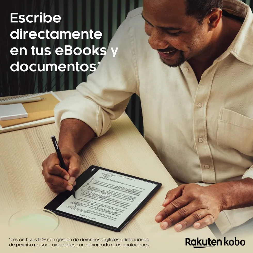 Kobo Elipsa 2E eReader 10,3" Pantalla Táctil Antirreflejos ComfortLight Pro Incluye Kobo Stylus 2 Brillo Ajustable Wi-Fi 32 GB