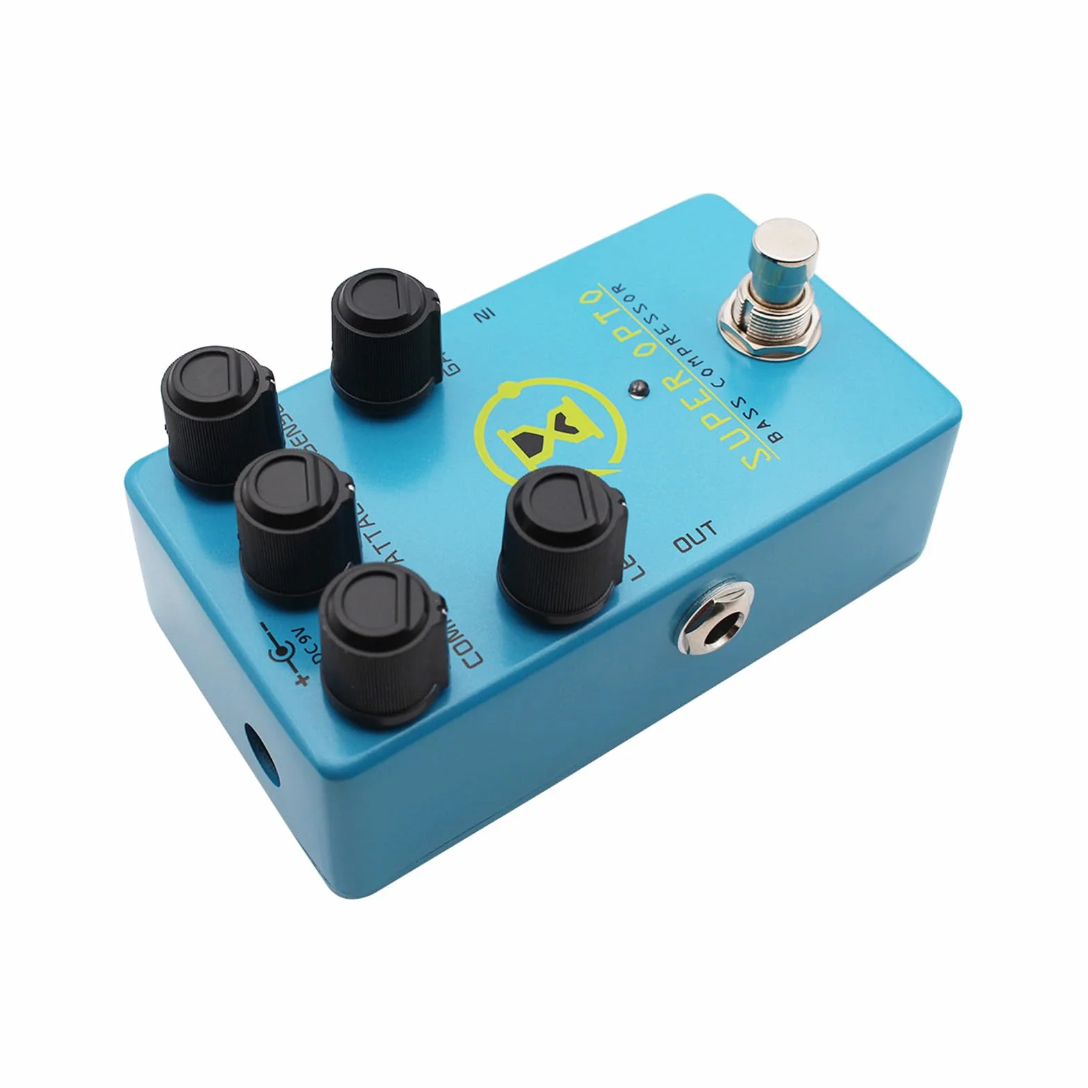 CHICIRIS Pedal Compresor, Diseño óptico de Aleación Azul, Bypass Verdadero para Sostenido de Graves Mejorado y Control Dinámico para Bajistas Eléctricos