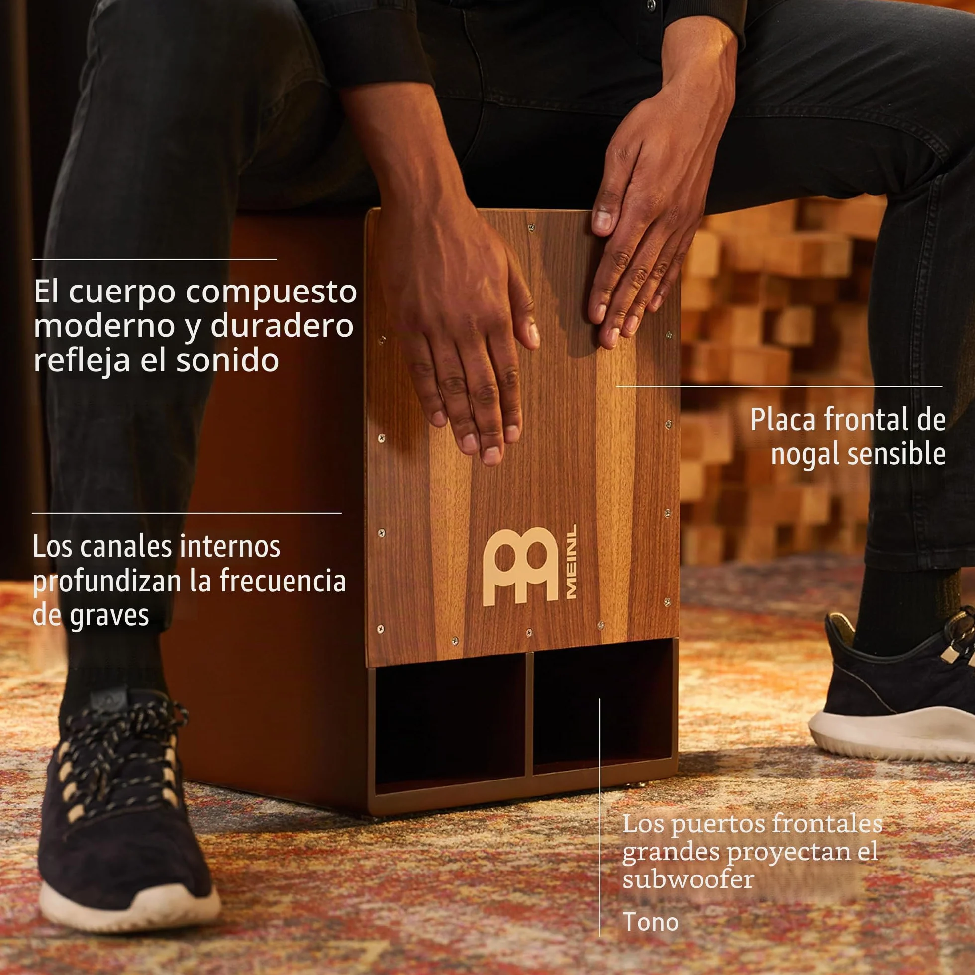 Meinl Percussion - Cajon flamenco, Madera de nogal