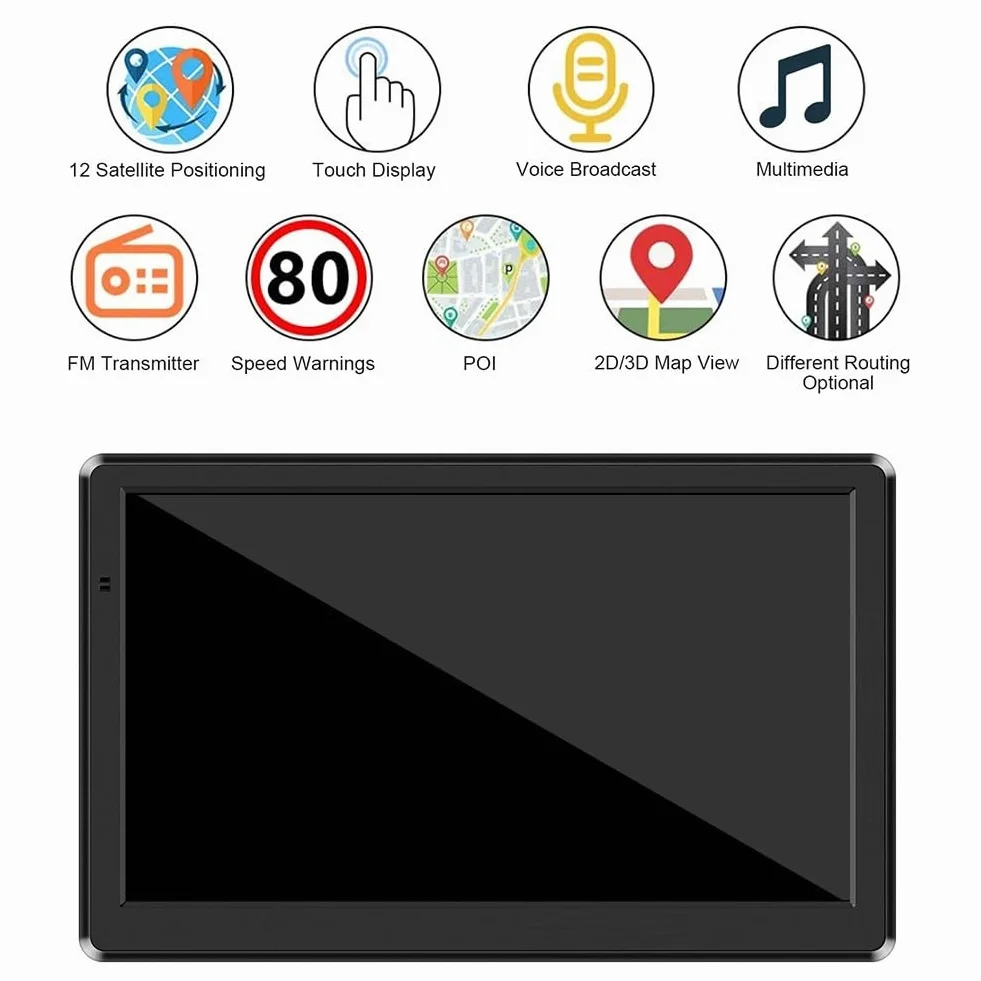 Navegador GPS 7 pulgadas para coches camiones mapas Europa Reino Unido actualizaciones de por vida