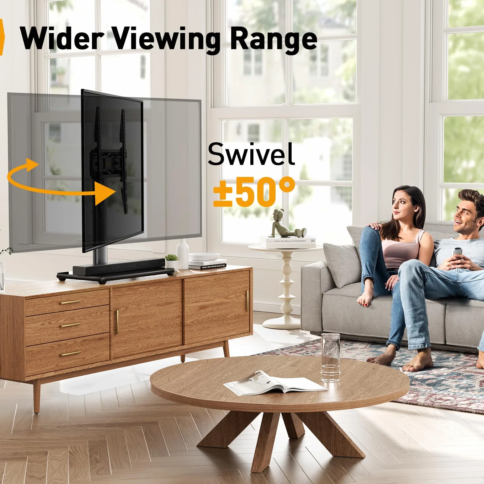 Perlegear Soporte de TV Universal Giratorio 24-60 Pulgadas 45 KG VESA 400x400mm