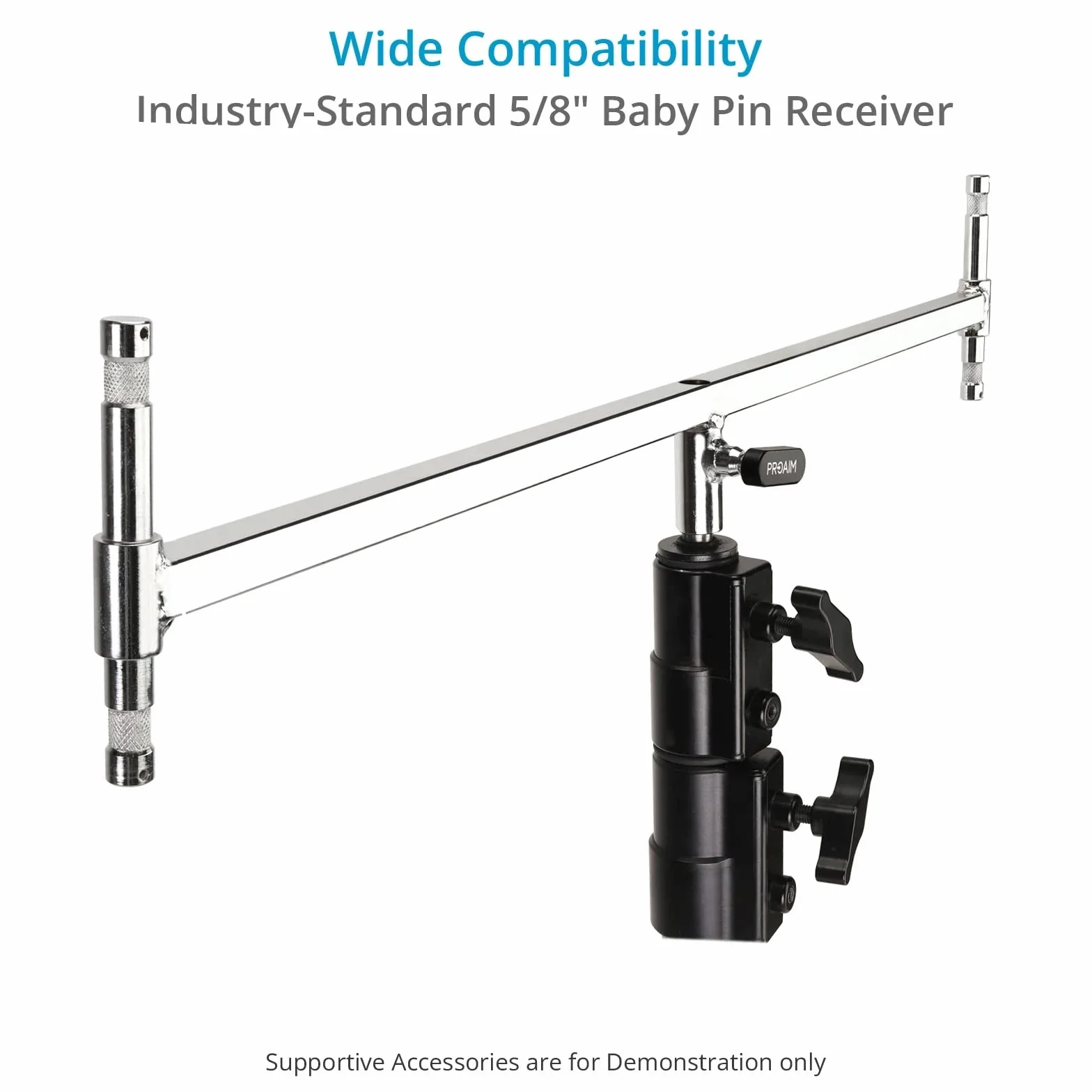 Cabezal Doble PROAIM de 1,6 cm: Monte rápidamente Varias Luces y Accesorios en un Solo Soporte en C. Monte hasta Cuatro Luces y Accesorios en un Solo Soporte de luz Baby Pin (P-LNKB-DH)