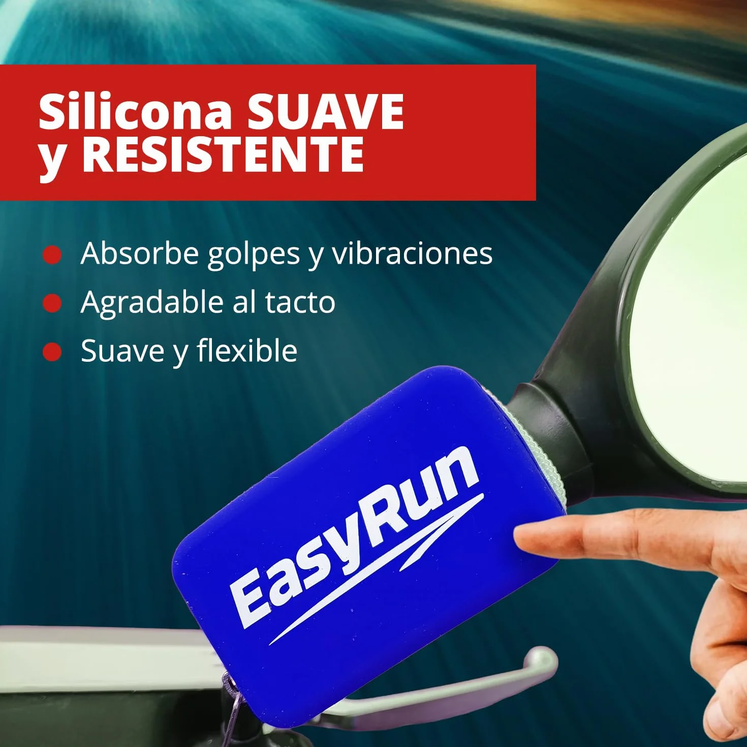 Soporte Moto de Silicona Compatible con Via-T, Bip&Drive, Pagatelia y Fulli – Funda Telepeaje Moto Splash Resistant con Correas Ajustables – Porta Peaje (Azul)
