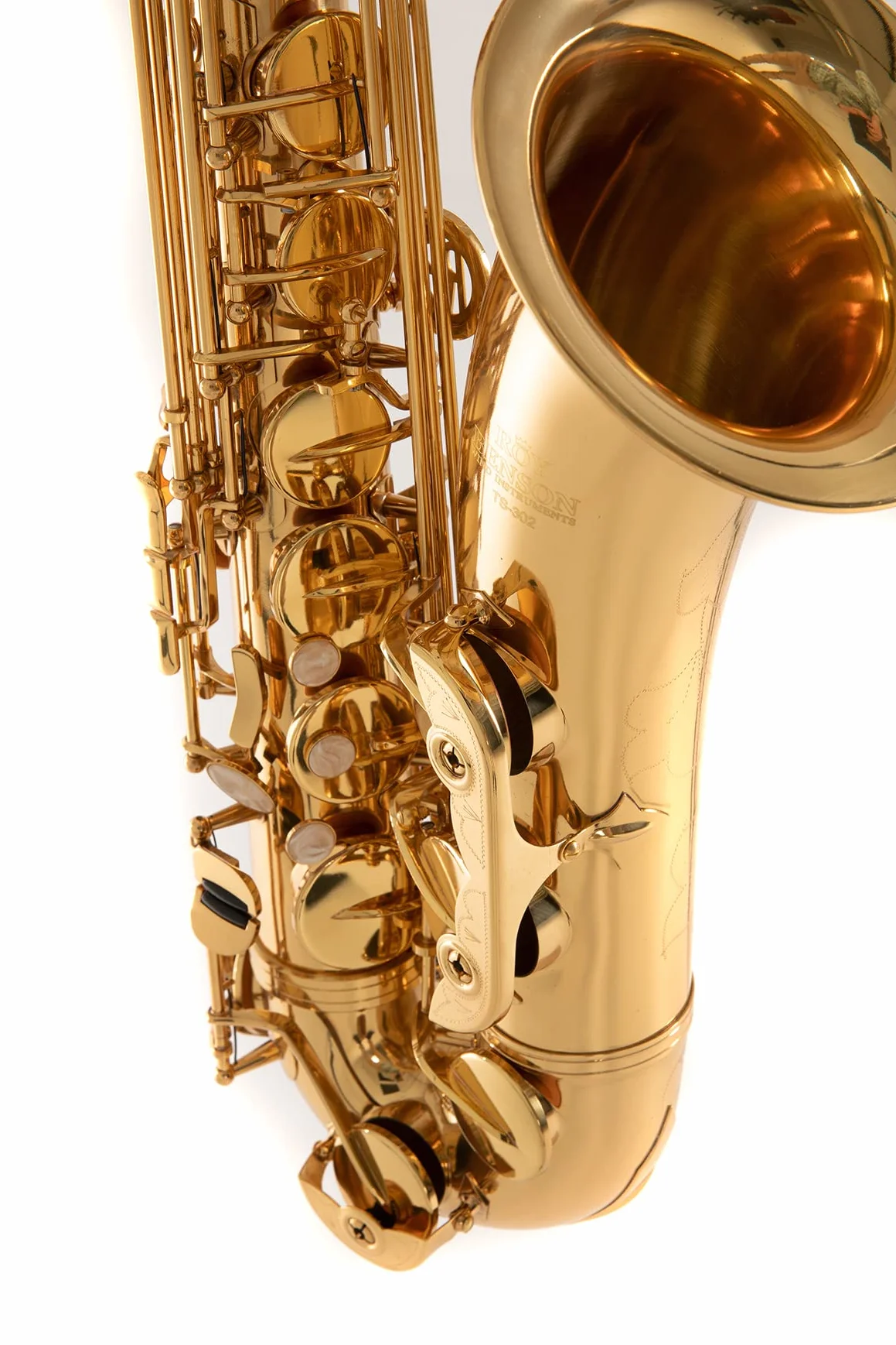 Roy Benson Saxofón Sib-Tenor TS-302 (diseño de mástil relajado premium con arco en S RND, boquilla USA, almohadilla PISONI, estuche rectangular ligero, función de mochila retráctil)