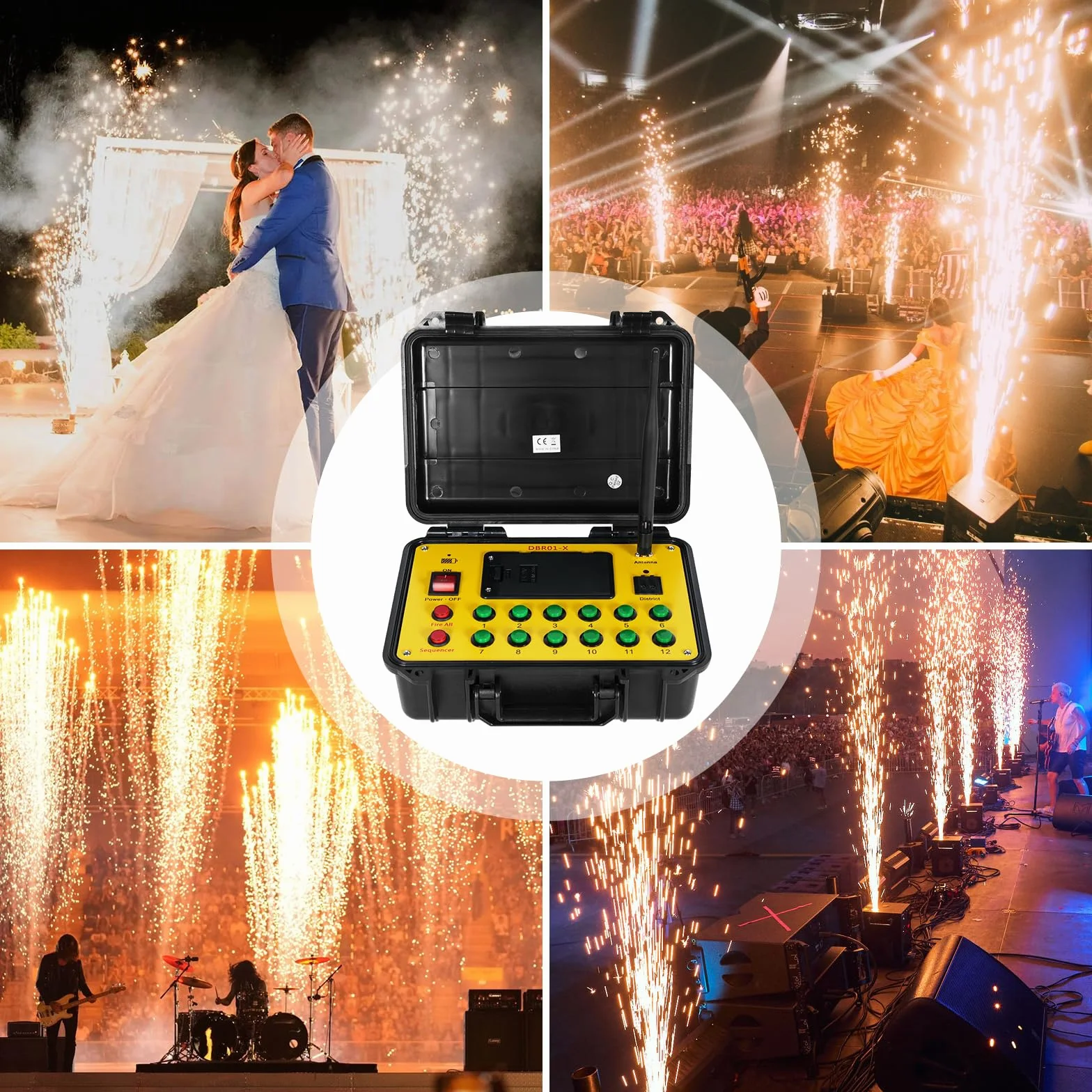 36 Canales de Control Inalámbrico, Sistema de Efecto de Escenario Inalámbrico para Equipos de Boda, Sistema de Encendido por Radio para Fuegos Artificiales, Fuente de Chispas, Gran Espectáculo, Fiesta