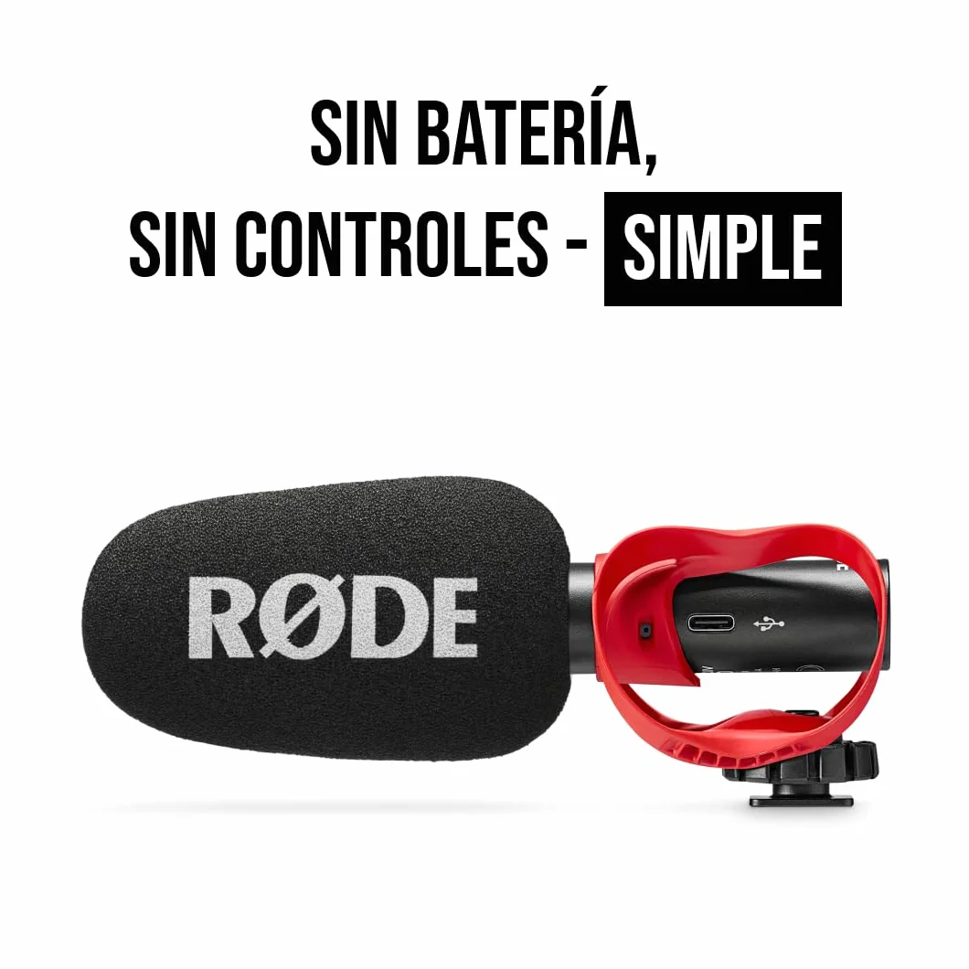 RØDE VideoMic GO II micrófono de cañón ultracompacto para cámara, con Salidas de 3,5 mm y USB, Ideal para grabación de Video, creación de Contenido, podcasts y videollamadas