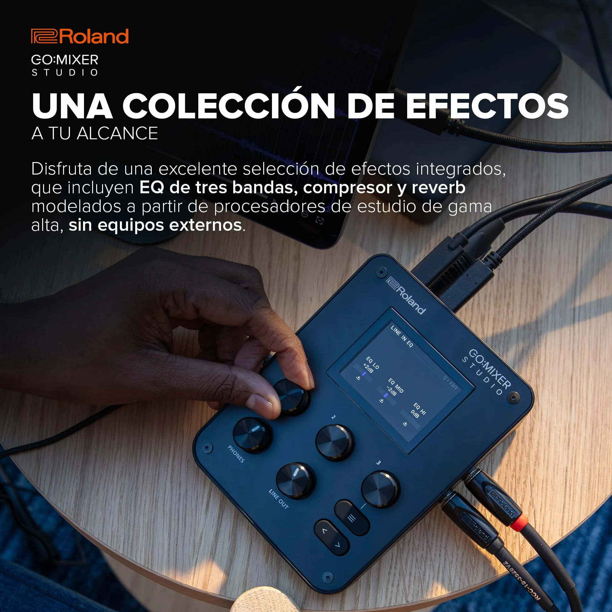 Roland GO:MIXER STUDIO | Mezclador multicanal portátil e interfaz de audio | Perfecto para creadores de contenido y músicos | Calidad de audio de estudio | Efectos integrados