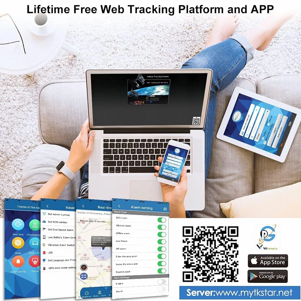 TKMARS Localizador GPS para Coche TK905 Rastreador sin Suscripción 90 días Espera 5000mAh Impermeable Antirrobo