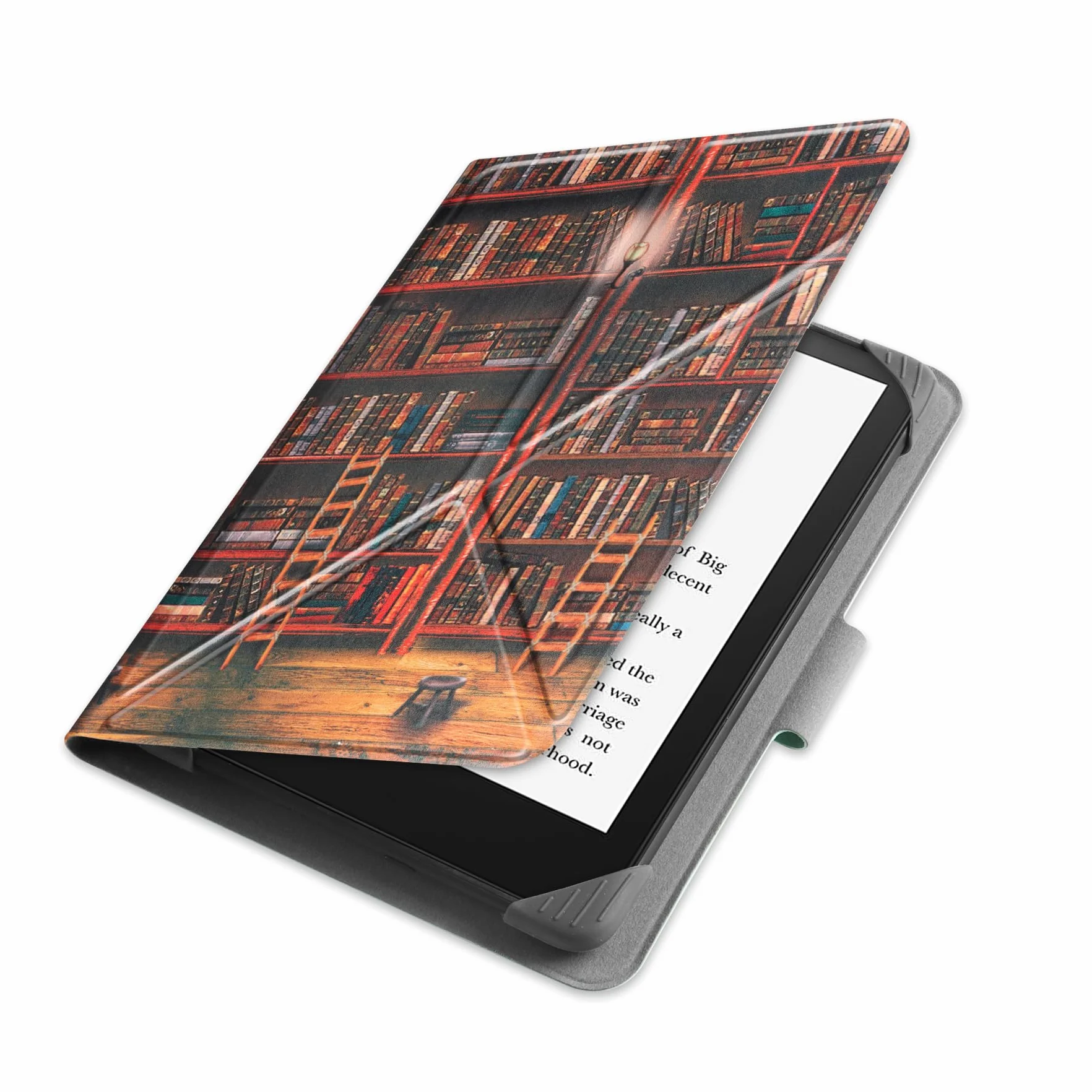 HGWALP Funda Universal para 6.8" 7" Paperwhite eReaders, Funda Folio Stand Soporte con Correa Compatible con 6.8 Pulgadas 7 Pulgadas Paperwhite Kindle/Kobo/Voyaga/Lenovo/Sony E-Readers-Library