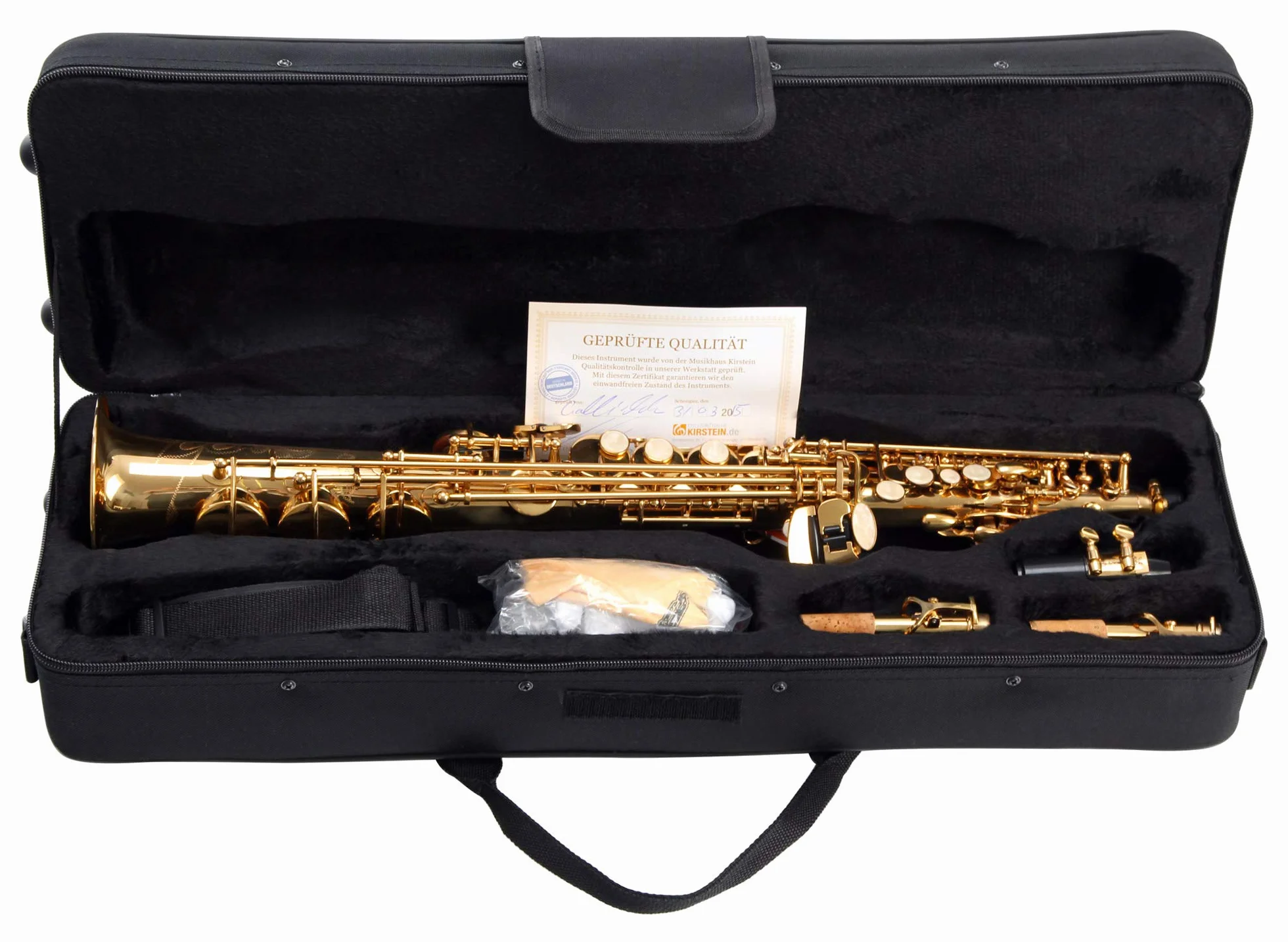 Classic Cantabile Winds SS-450 Saxofón Soprano en Bb (latón, barniz transparente, llave de fa agudo, mecánica de llaves ergonómica)