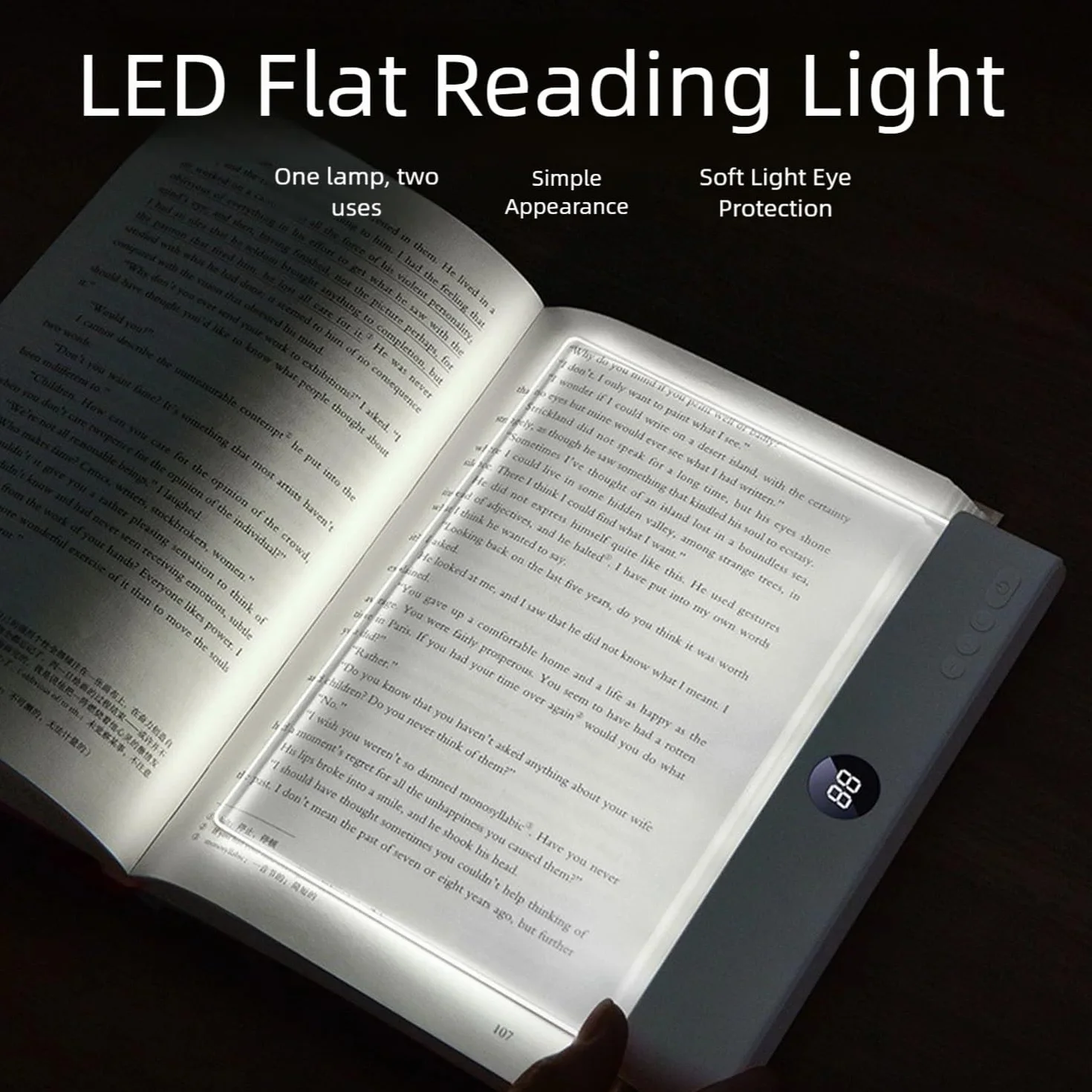KYOFIS Lámpara LED Recargable for Libros, con Temporizador, Brillo Regulable, portátil, for Lectura Nocturna, for lectores.(White)