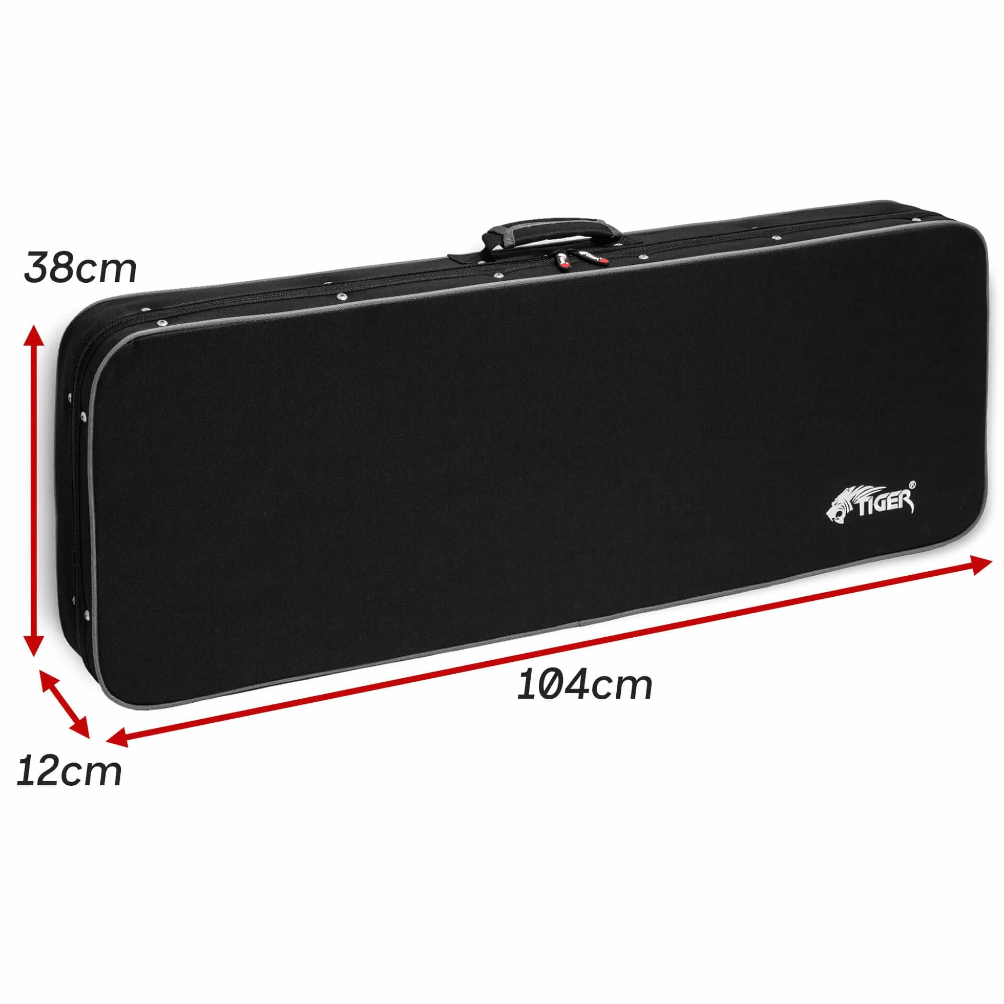 Tiger Funda rígida Espuma Guitarra eléctrica 39" | Espuma moldeada, doble almacenamiento, exterior Oxford 600D resistente, asa cómoda para transporte seguro