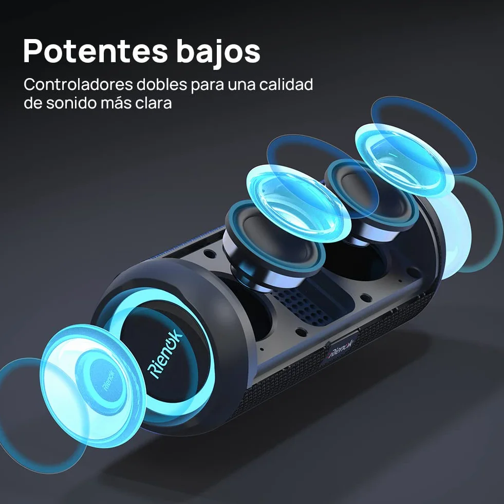 Altavoz Bluetooth 5.3 30W Inalámbrico Portátil Impermeable IPX7 Estéreo
