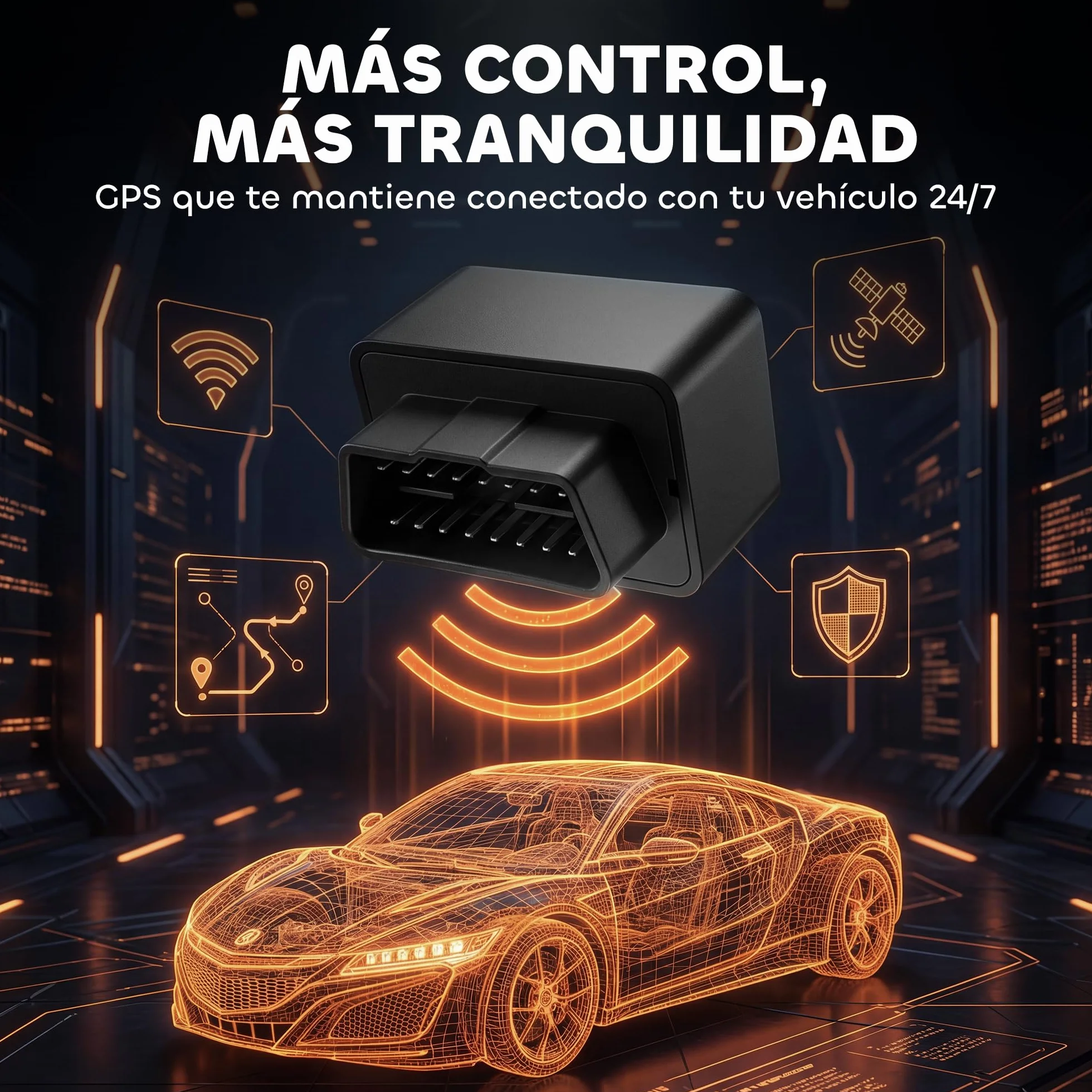 Rastreador GPS 4G OBD con SIM Integrada y Alerta Antirrobo para Coche Moto Camión
