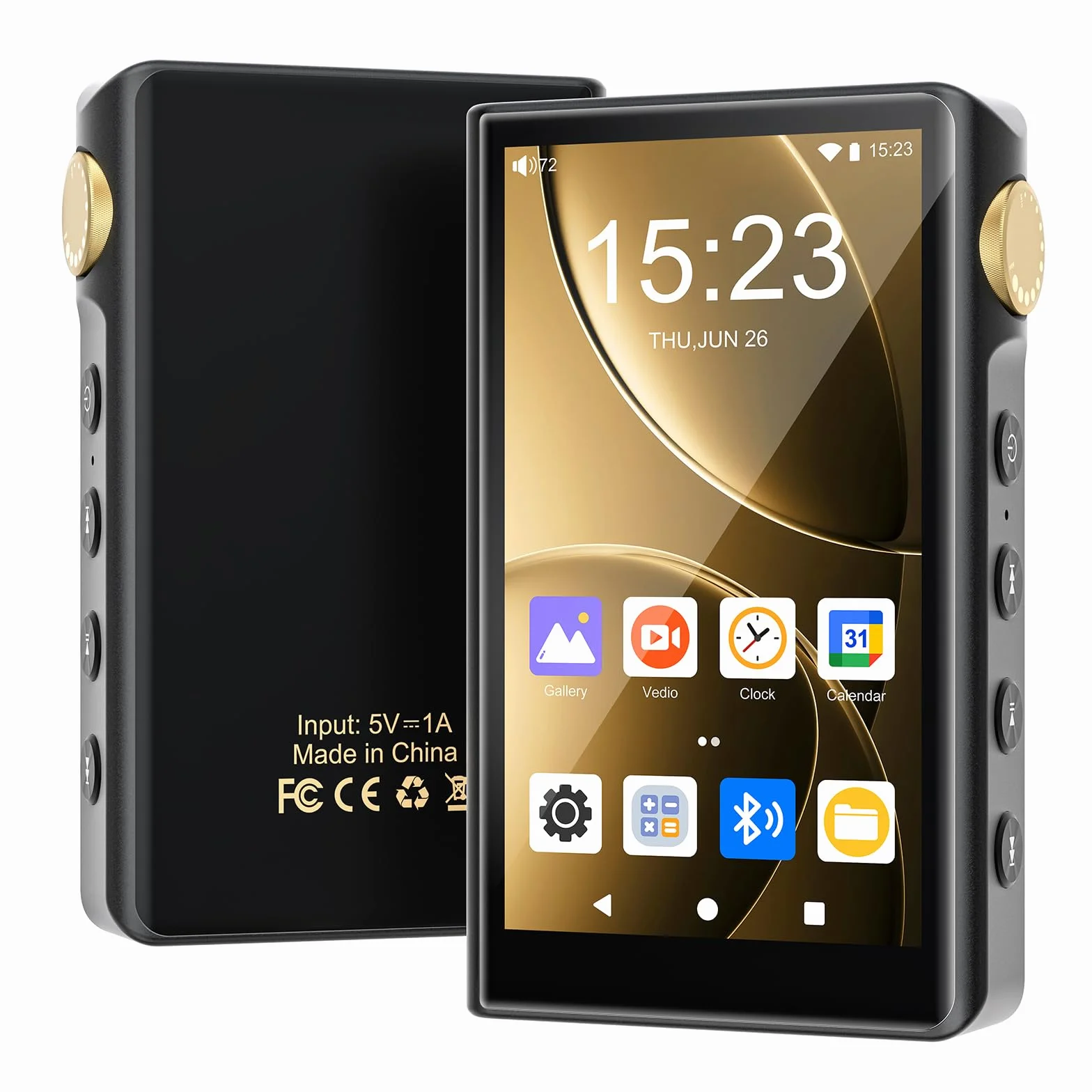 Reproductor MP3 HiFi con Bluetooth y WiFi, Reproductor de música de Alta resolución ZAQE Android 12, DAC DSD sin pérdidas Flac, Equipado con una Tarjeta de Memoria de 64 GB., admite hasta 512 GB.