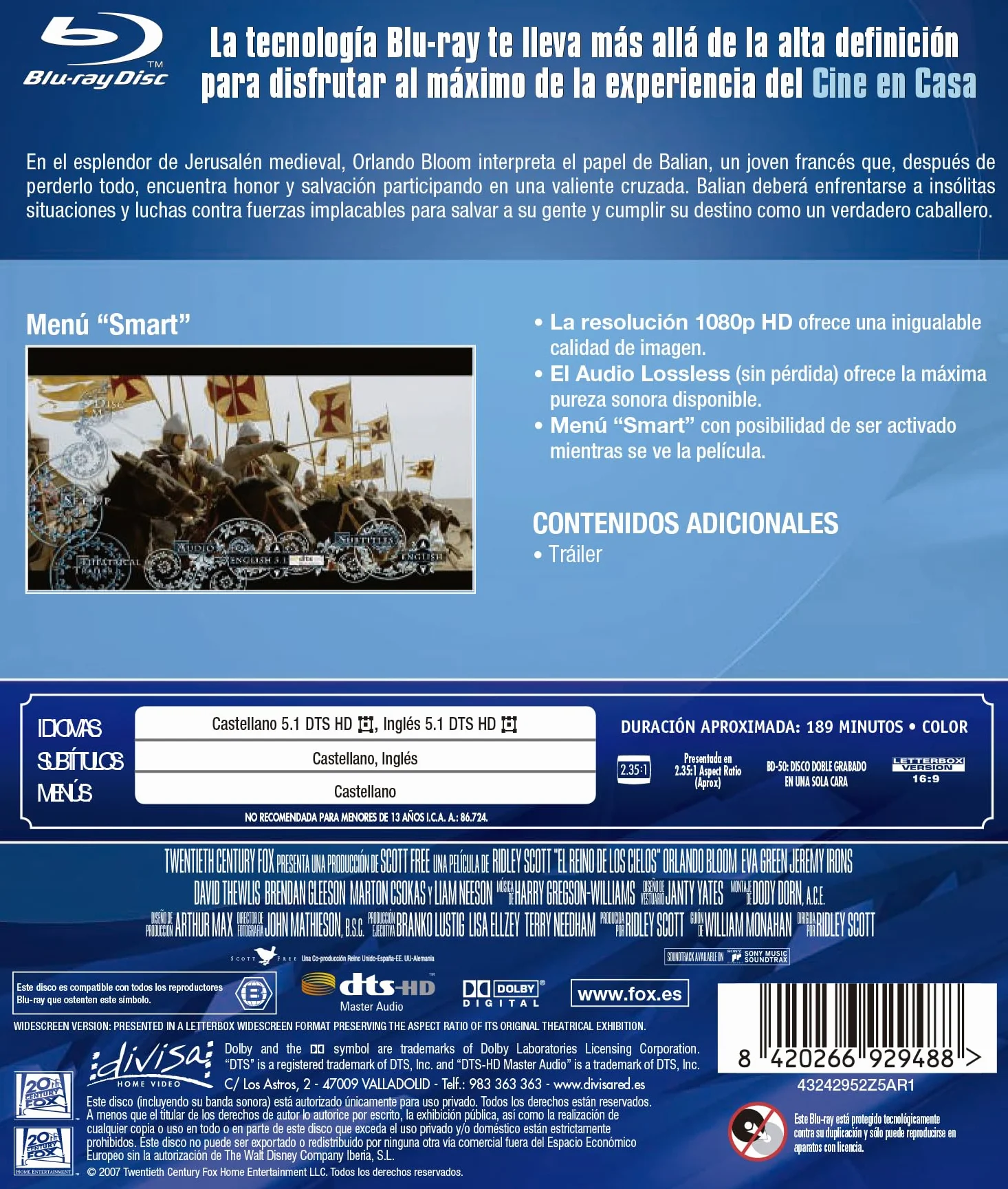 El Reino de los Cielos (Kingdom of Heaven) (Montaje del Director) (2005) (Ridley Scott) (Blu-ray)