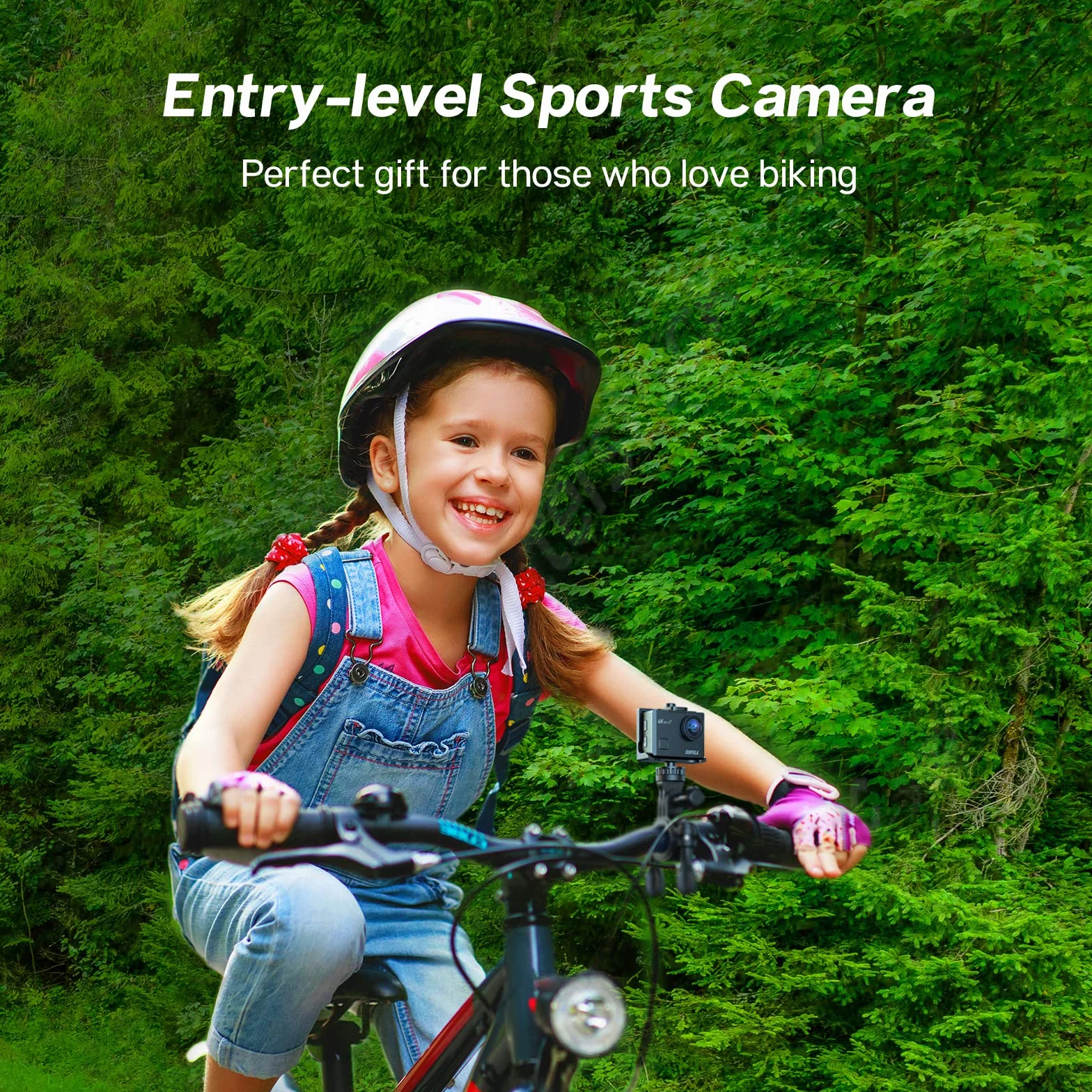 Surfola Cámara Deportiva 4K 30FPS 20MP WiFi EIS Antivibración Subacuática 40M Micrófono Dual Control Remoto 2 Baterías
