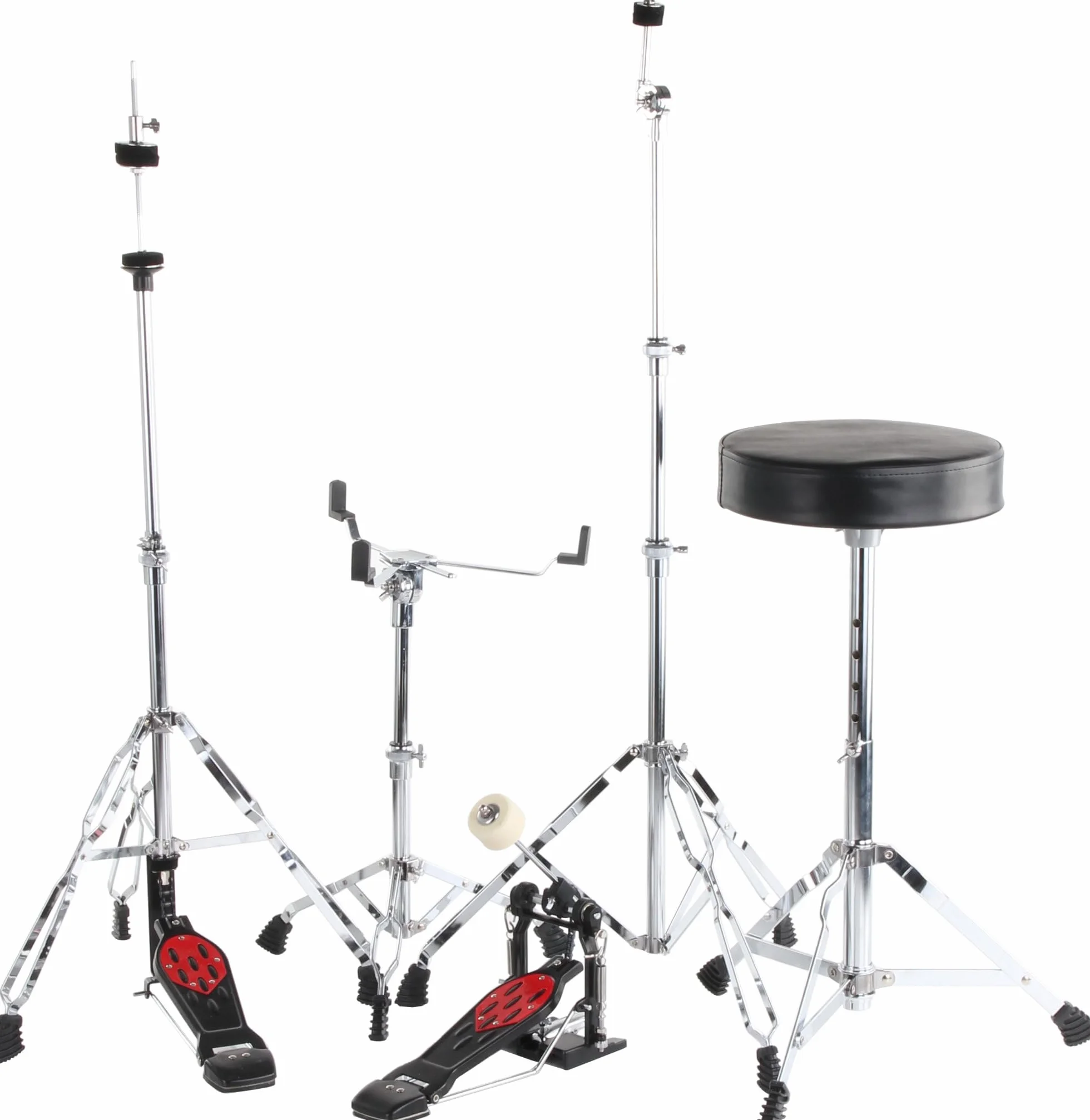 XDrum Semi 20" Studio Batería Midnight Black - 20" BD, 10" TT, 12" TT, 14" FT, 14" SD - Set incl. platillo Crash 16" y soporte de platillo con brazo - Negro