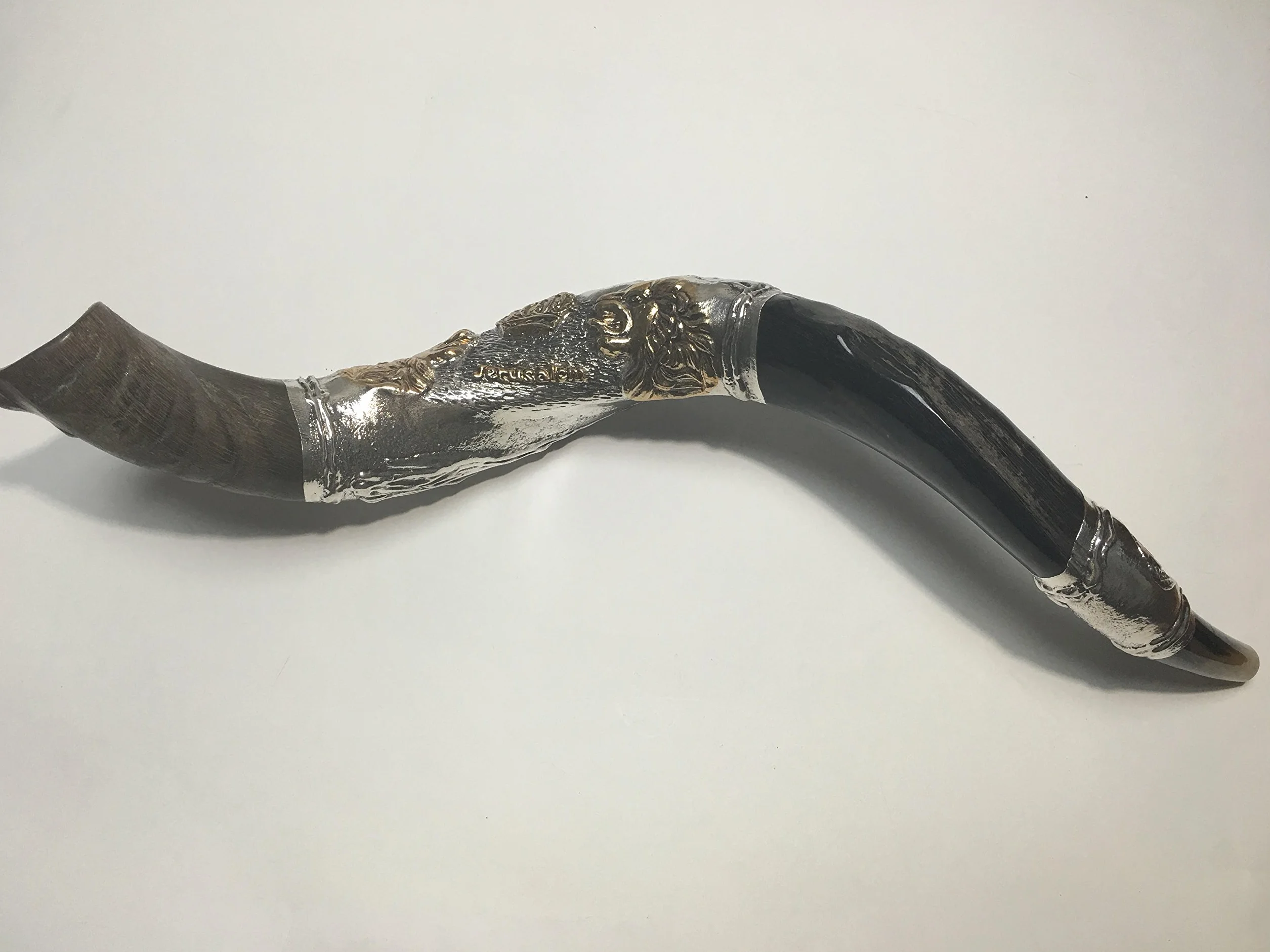 Chapado en plata venta 24 "chofar Yemenite Kudu cuerno Shofar León de judá