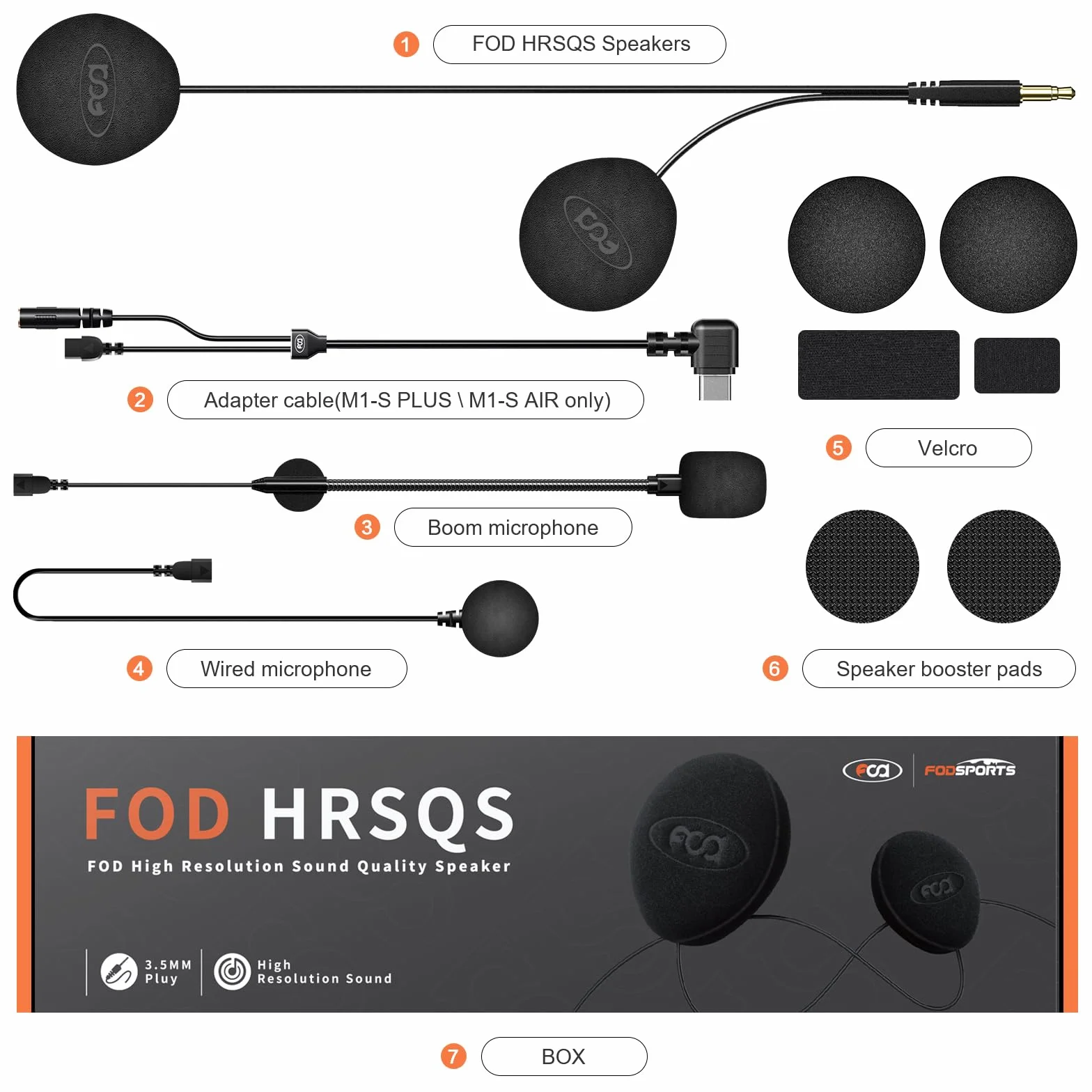 Fodsports FOD Set de Audio Motorcycle 40 mm para M1-S Plus/Air