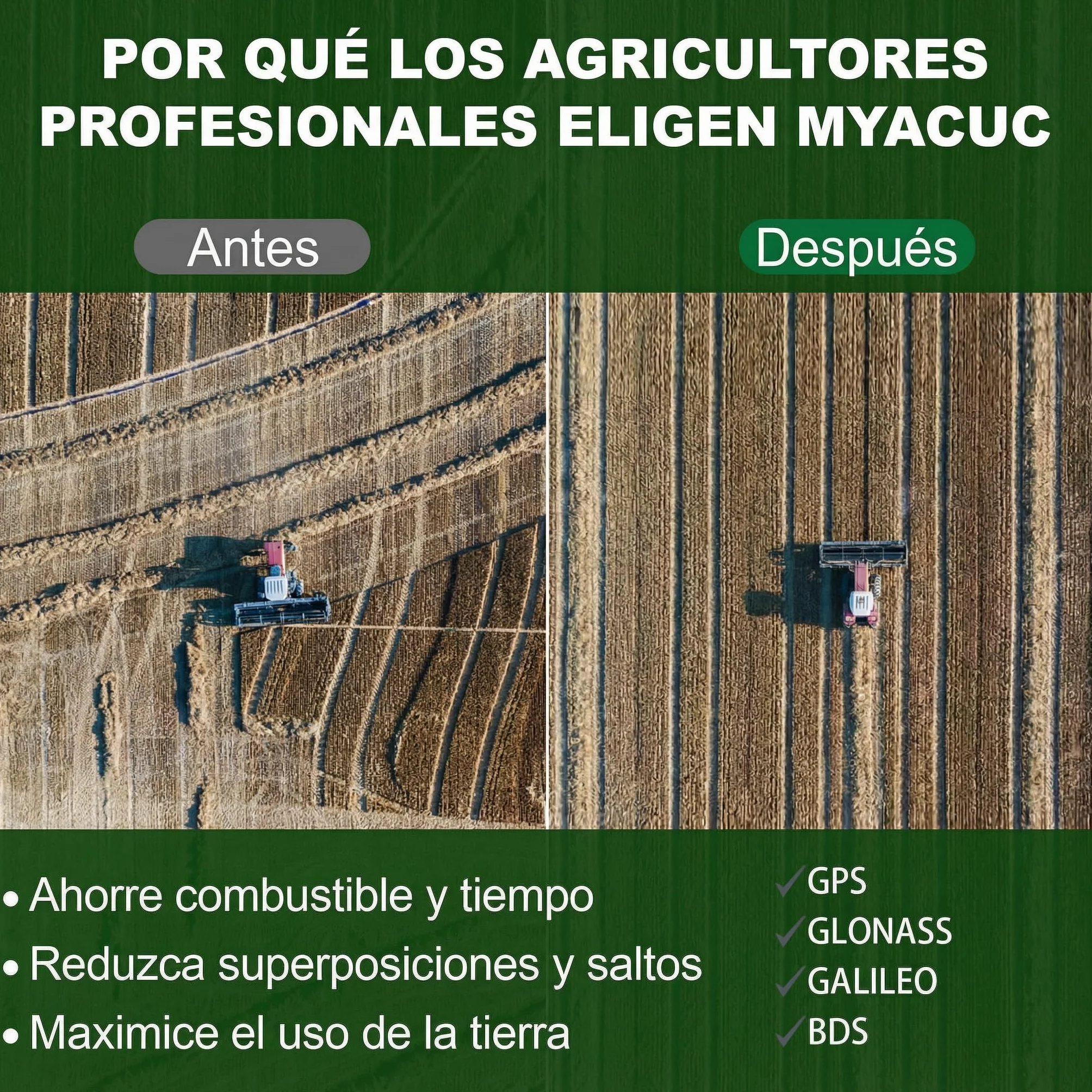 Navegador GPS para Tractor, Navegador Agrícola GNSS, Pantalla Táctil 9", Posicionamiento Automático