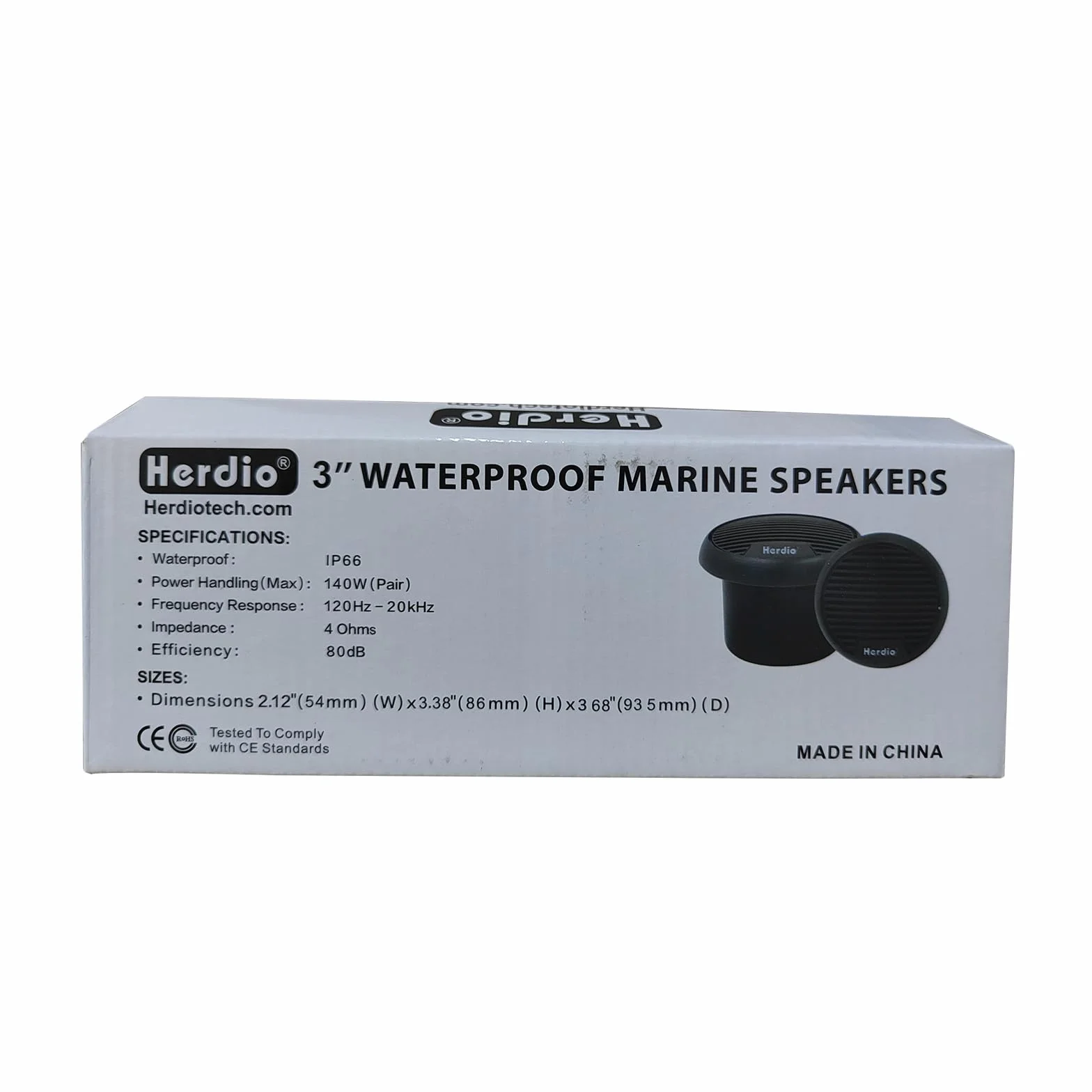 Herdio Altavoces 7,6 cm 140 W Impermeables para Moto Barco ATV Tractor UTV
