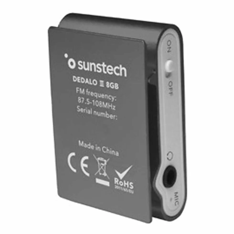 Sunstech DEDALOIII8GBGY Reproductor MP3 con Pinza de Sujeción 8 GB Gris