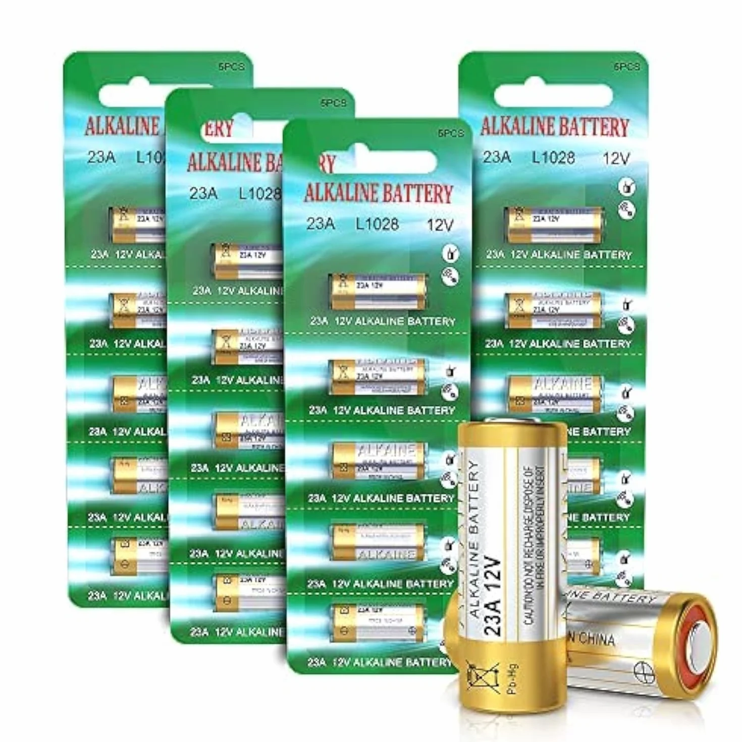 Pilas alcalinas de 23 A, 12 V, A23S, MN21/23, L1028, A23, 12 V, 20 Unidades