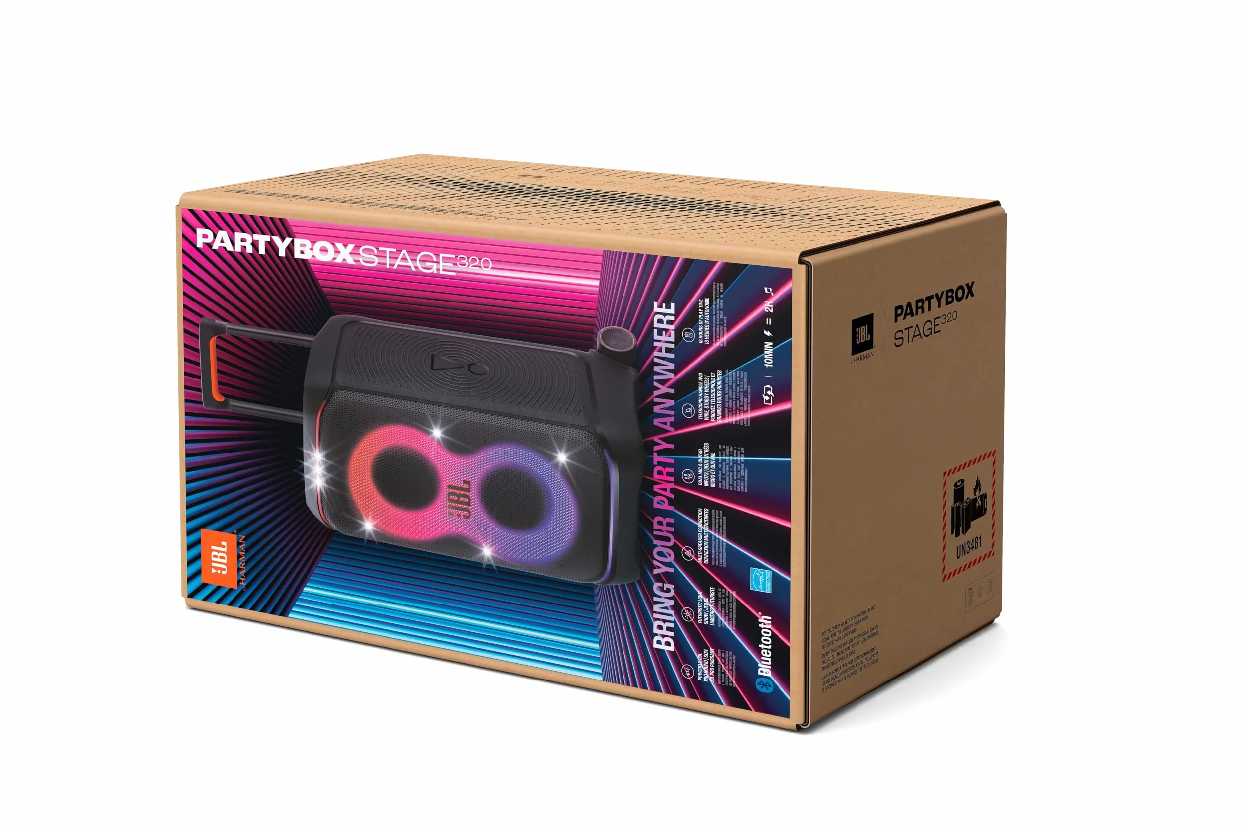 JBL Partybox Stage 320 Altavoz portátil Bluetooth IPX4 Negro