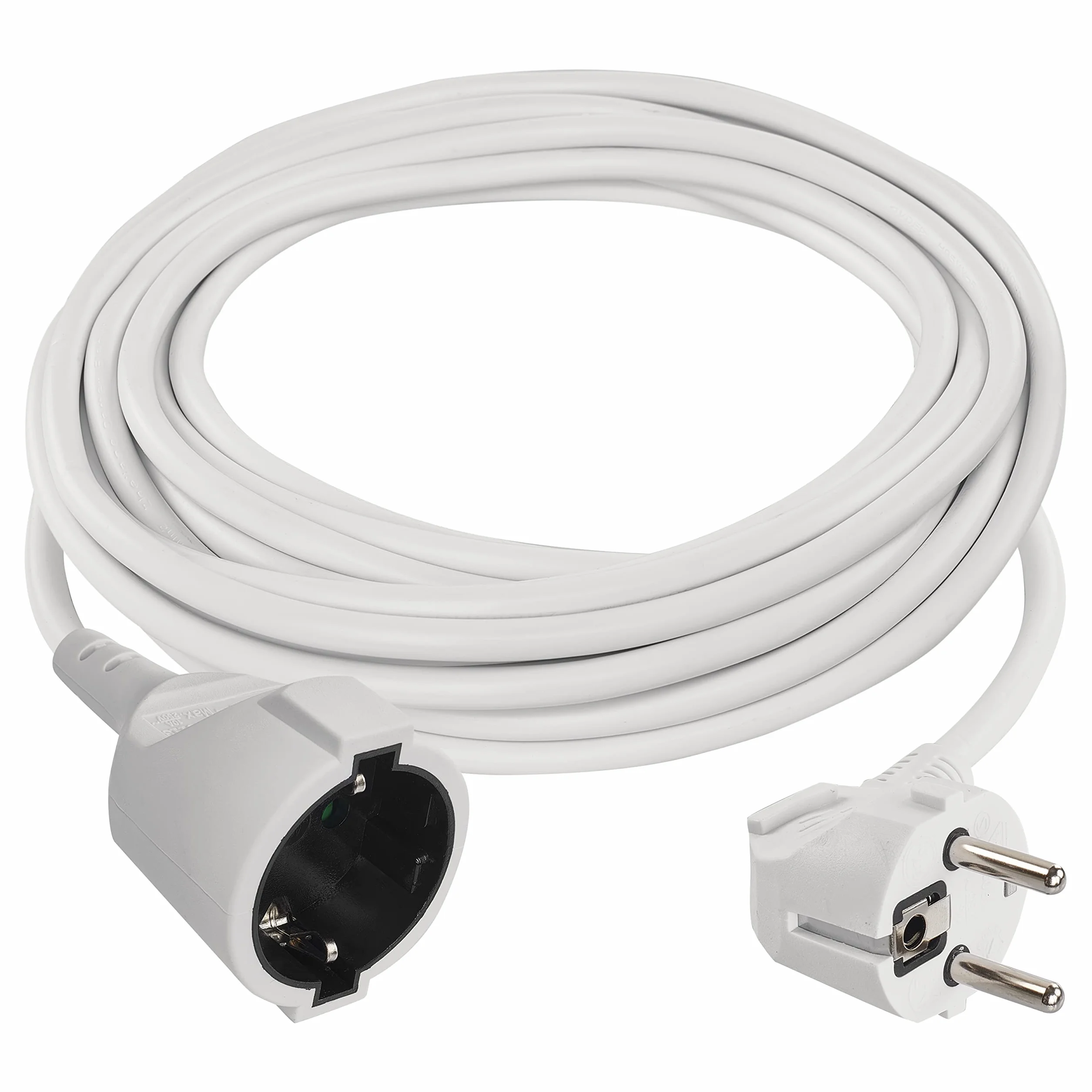 EMOS Cable alargador IP20 7 m 1 enchufe Schuko 250 V 16 A 3680 W H05VV-F3G 1,5 mm2 Blanco