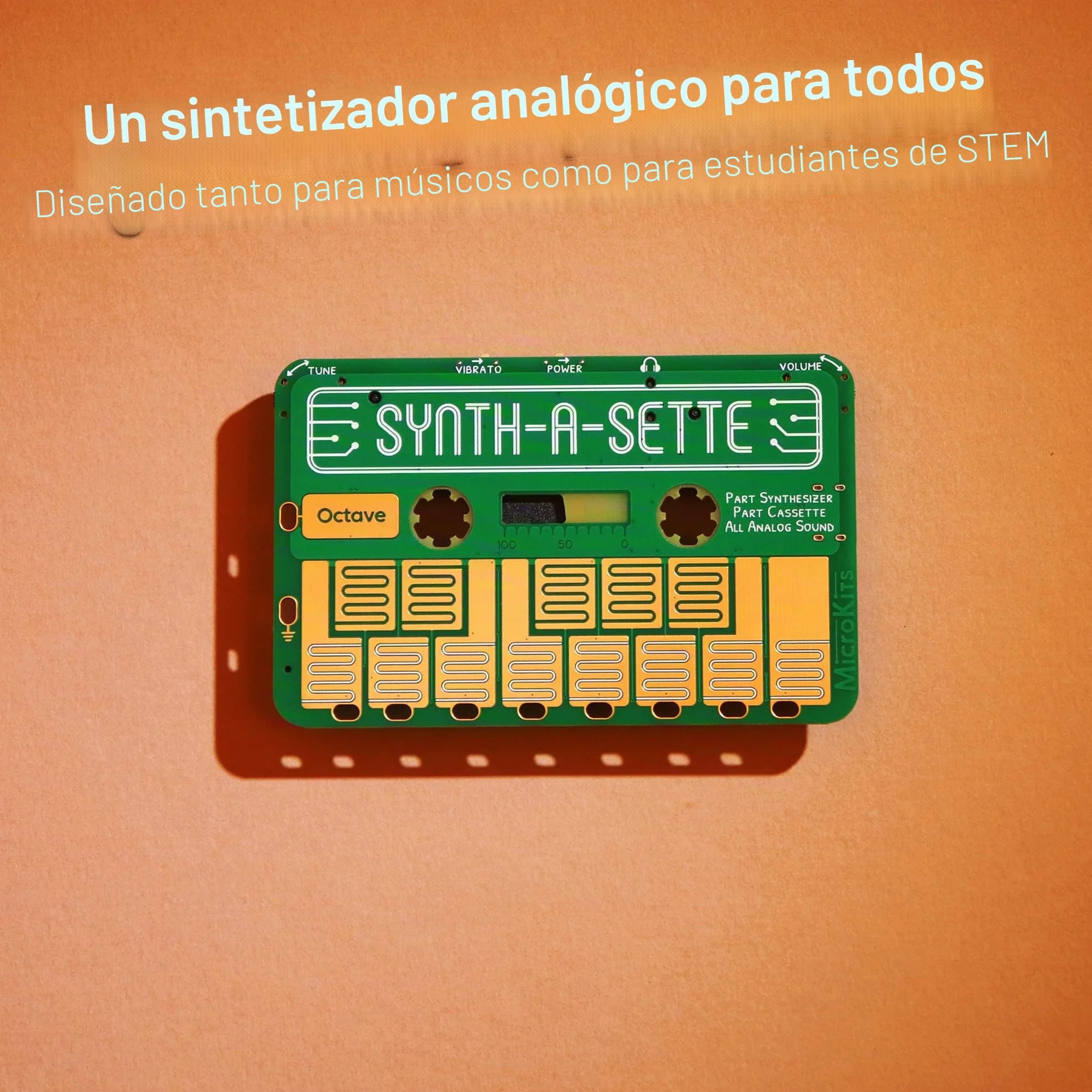 MicroKits Synth-a-Sette: crea tu propio teclado Banana con este sintetizador analógico de tamaño casete, SN1-KIT