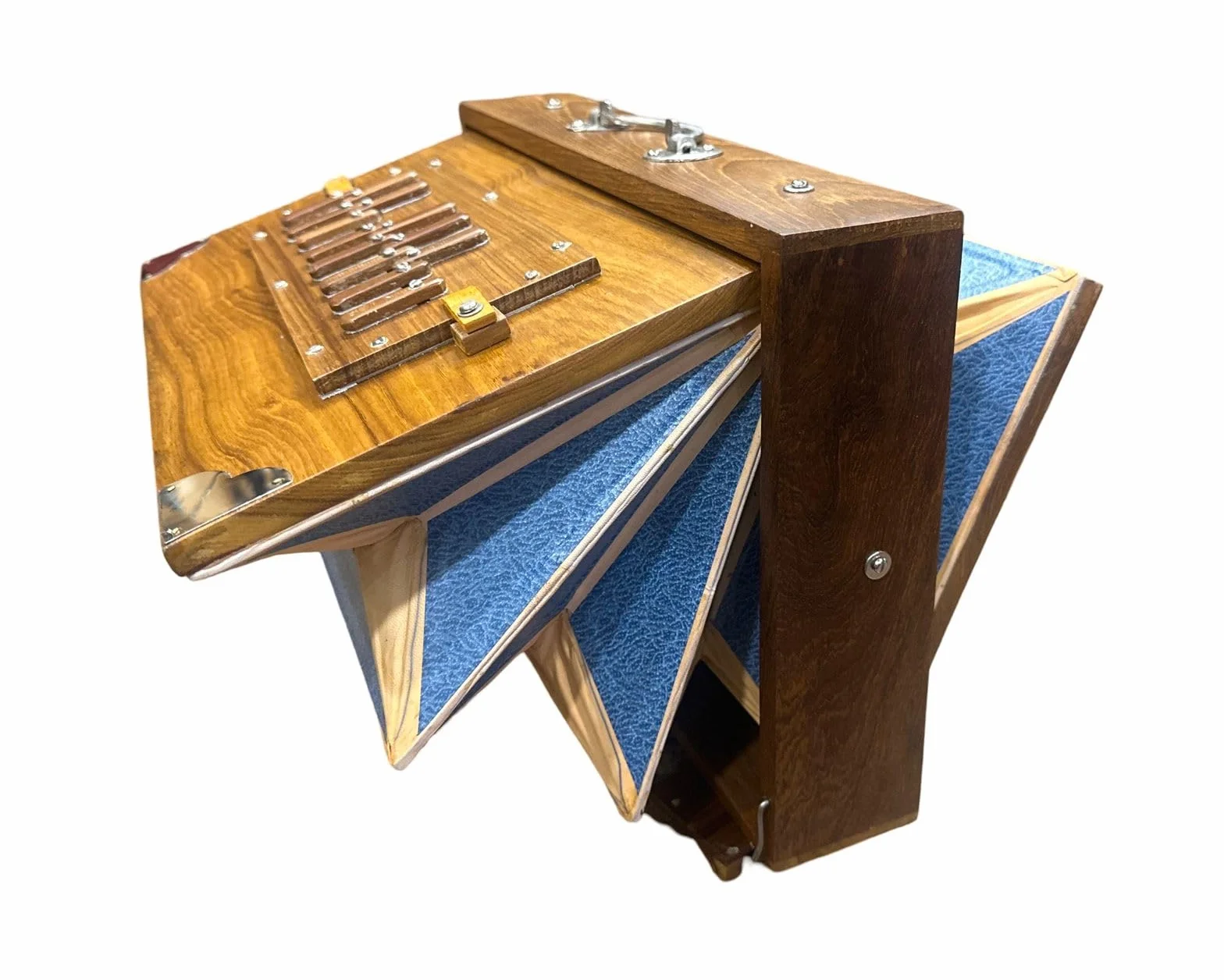 Caja Shruti, 38 x 25 x 8 cm, madera de teca y contrachapado, 440 Hz y 432 Hz Sur Pete con pádel