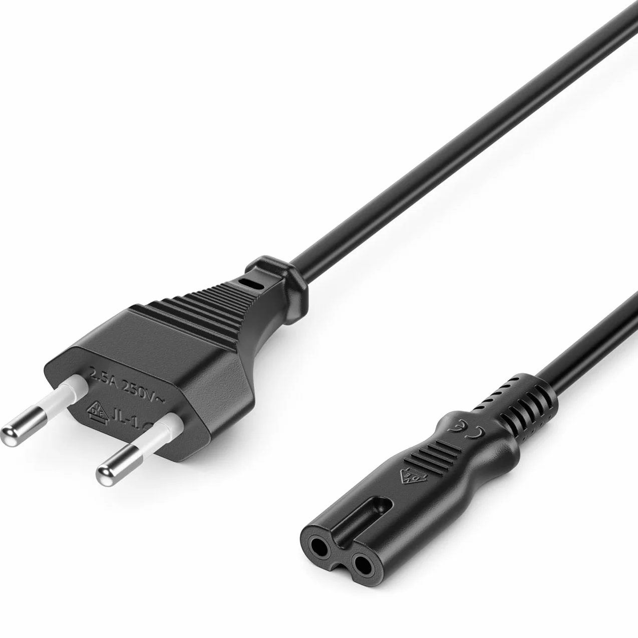 deleyCON 2m Cable de Alimentación Eléctrico Tipo C Euroconector a C7 Hembra Negro