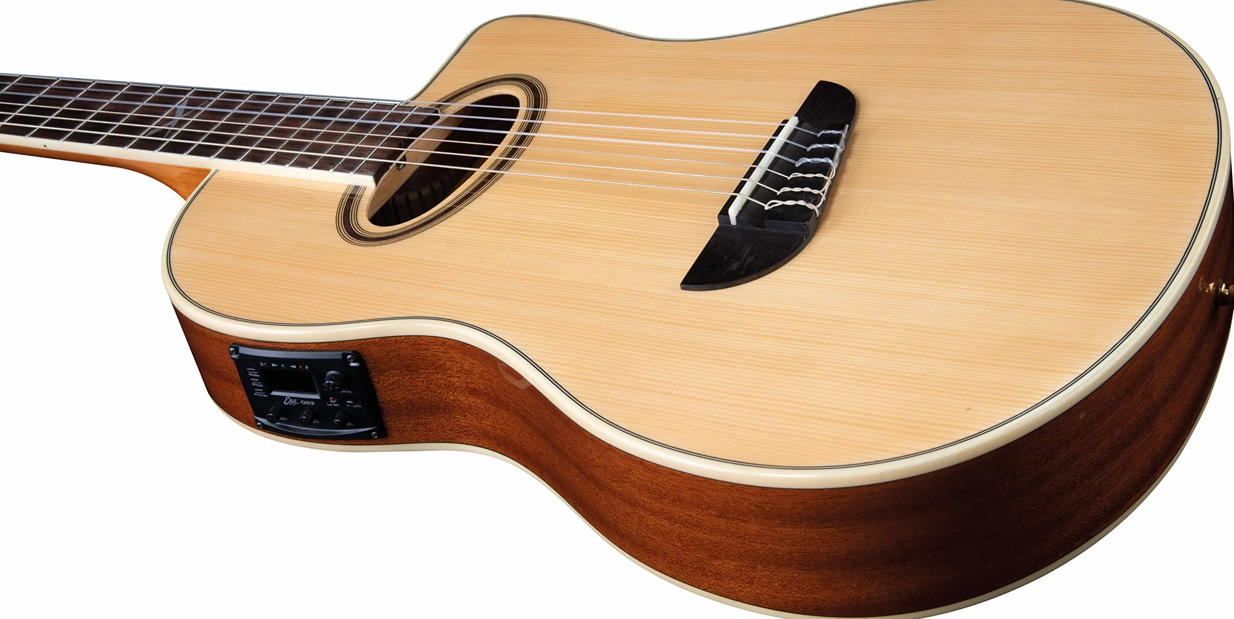 EKO GUITARS – NXT NYLON N100CE NATURAL, Guitarra Clásica Cutaway Electrificada, Tapa de Abeto, Aros, Fondo y Mástil de Caoba, Diapasón de Roupanà Sudamericano, Escala 650 mm, Color Natural