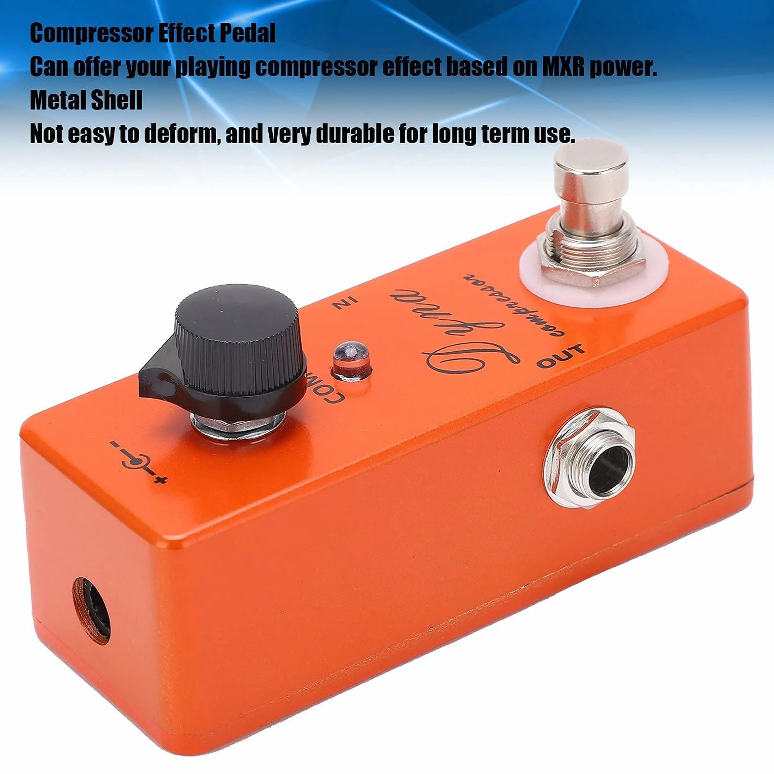 Pedal De Efectos De Guitarra, Compresor MXR De Metal Con Bypass Real Pedal De Efectos De Guitarra Con Distorsión De Alta Ganancia Ajustable Accesorio Instrumentos Musicales Para Guitarra Eléctrica