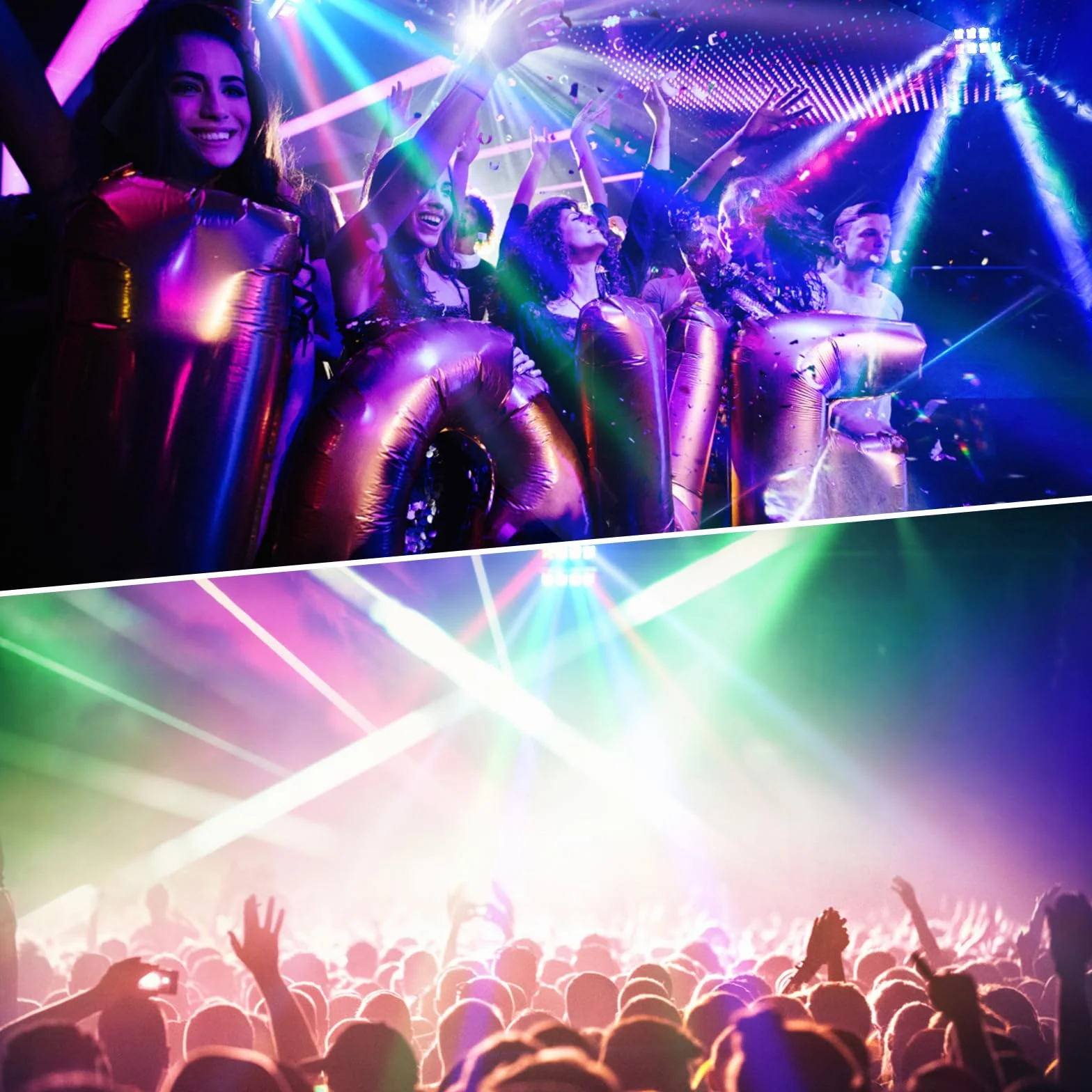 UKing 60W, RGBW(4 en 1) 8 LEDs DMX512 Luz de discoteca Iluminación de escenario Lámpara de escena Comando de voz para DJ Partido Fiesta Bar Club Escenario Teatro