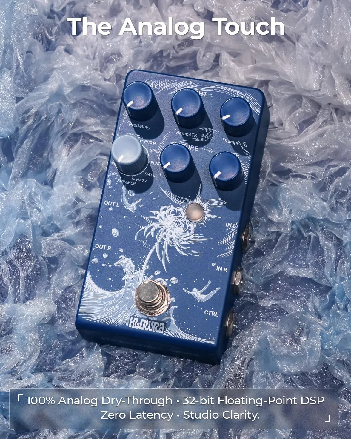 Pedal de Reverb Estéreo Limbo con Shimmer, Tide & Freeze - 9 Efectos Ambientales para Guitarra Eléctrica, Bajo y Sintetizador - Analog Dry-Through - Ideal para Worship, Shoegaze & Live