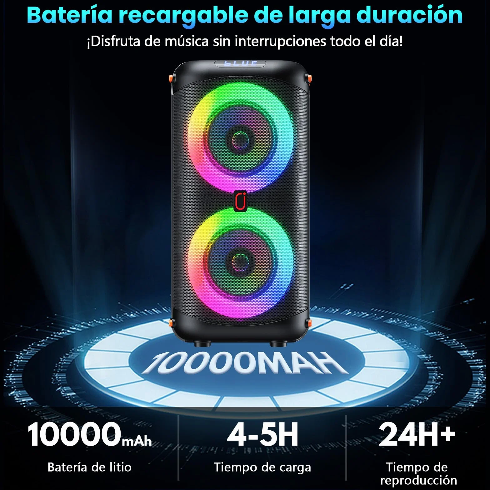 HWWR Máquina Karaoke, Altavoces Bluetooth portátiles con 2 micrófonos inalámbricos para Adultos, Sistema Caja Karaoke PA con Luces de Discoteca para Grandes Fiestas, Soporte TF/USB/FM/Rec/AUX