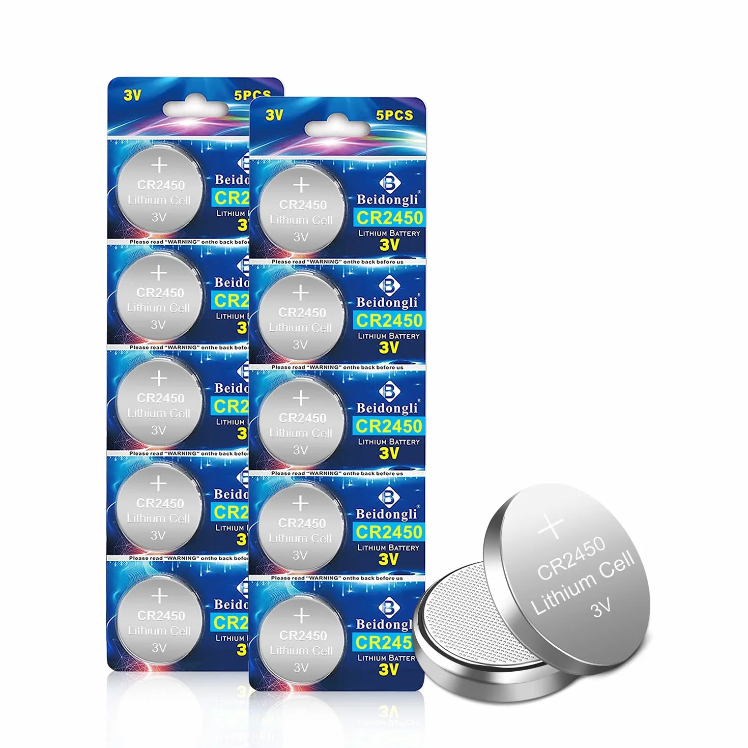 CR2450 Pilas de Botón 3V Litio 10 Piezas Batería de Litio