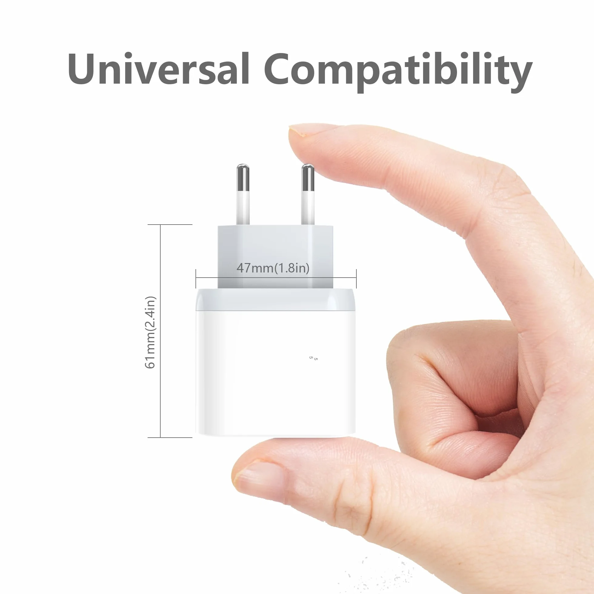 Cargador USB C 25W Carga Rapida para iPhone 14/14 Plus/14 Pro/14 Pro Max/13/12/11/X/XS MAX/XR/SE/8/7/6 con Cable 2M Enchufe Pared