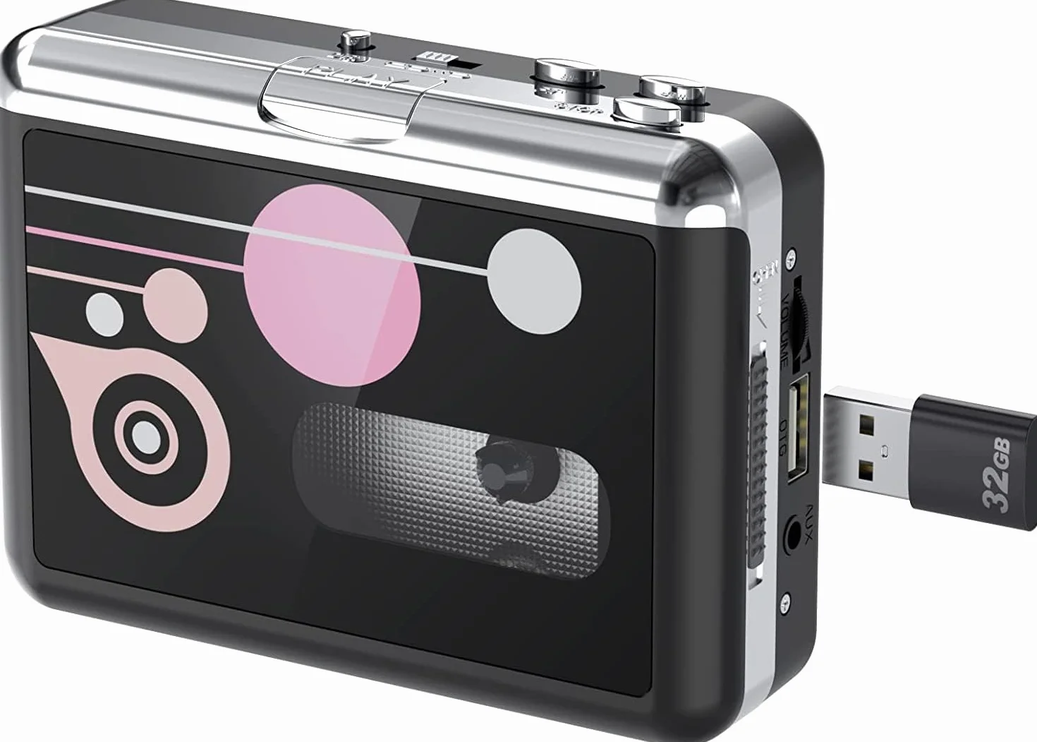 Rybozen Reproductor de Casete USB a MP3 Walkman Convertidor Digital Audio con Auriculares