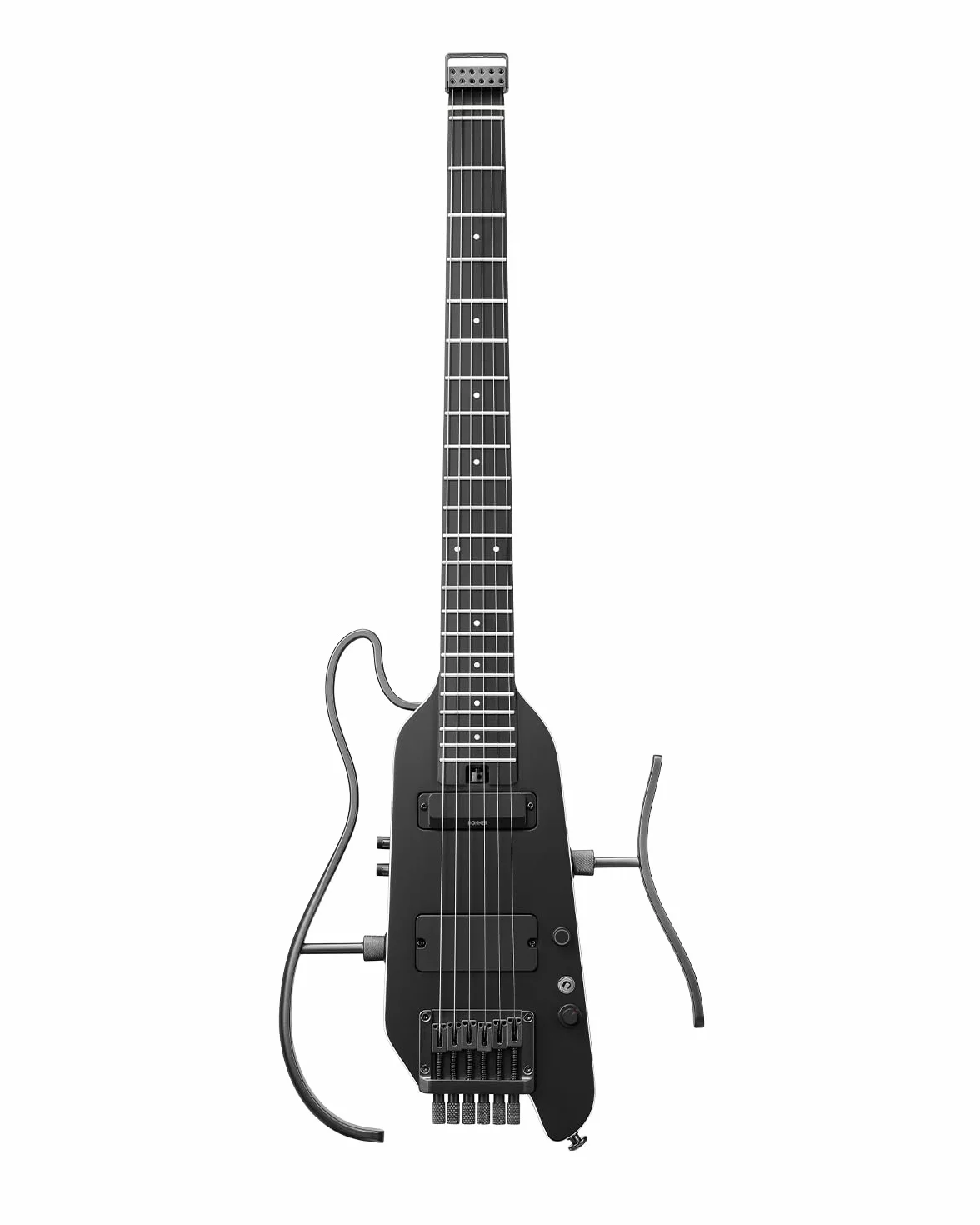 Donner HUSH X PRO Kit de guitarra eléctrica – Guitarra de viaje inteligente con docenas de combinaciones preestablecidas, 7 opciones de simulación de tono, Negro