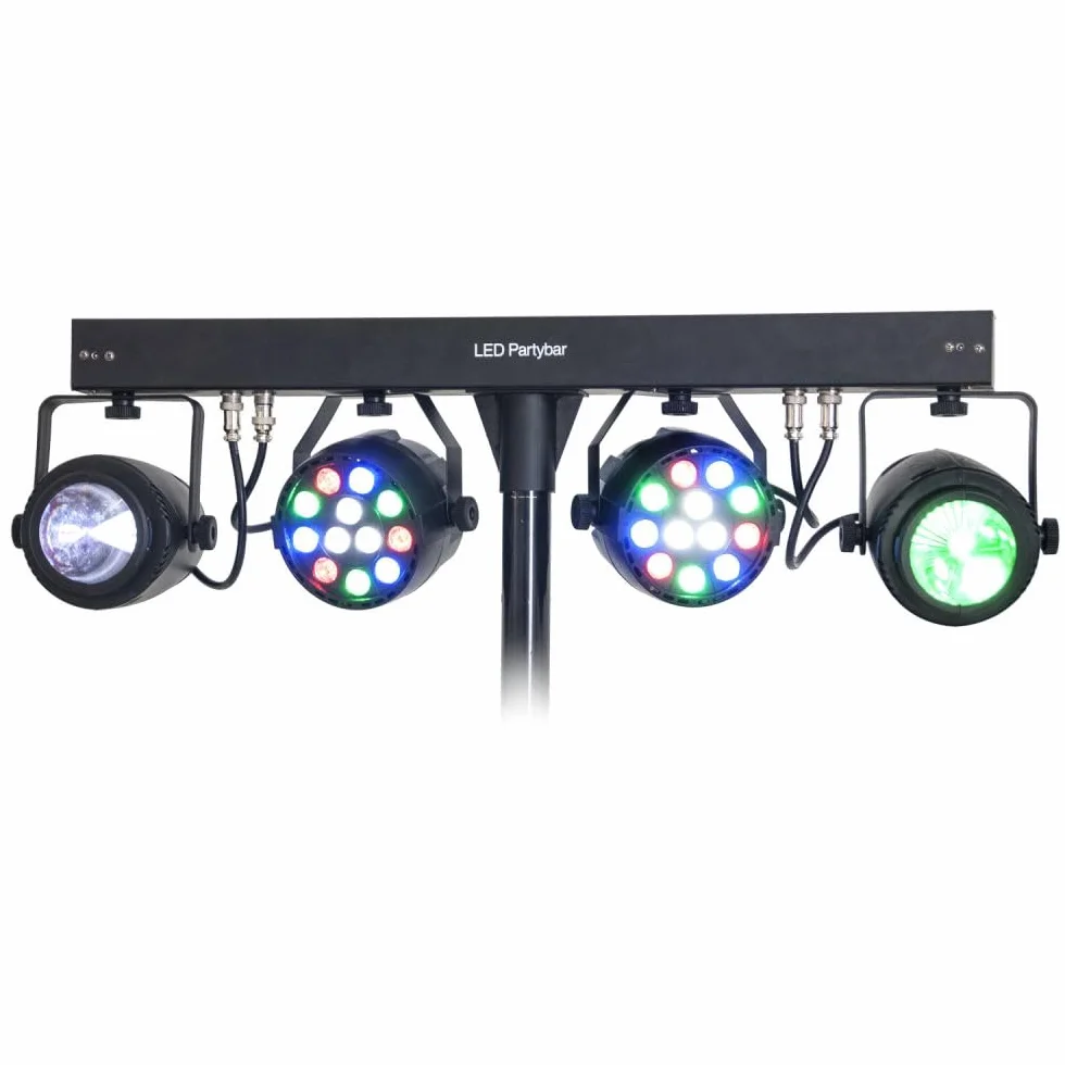 Ibiza - DJLIGHT60 - Soporte de luces con 2 proyectores PAR RGBB & 2 MOON FOWER RGBBBA - Pack LED 4 en 1